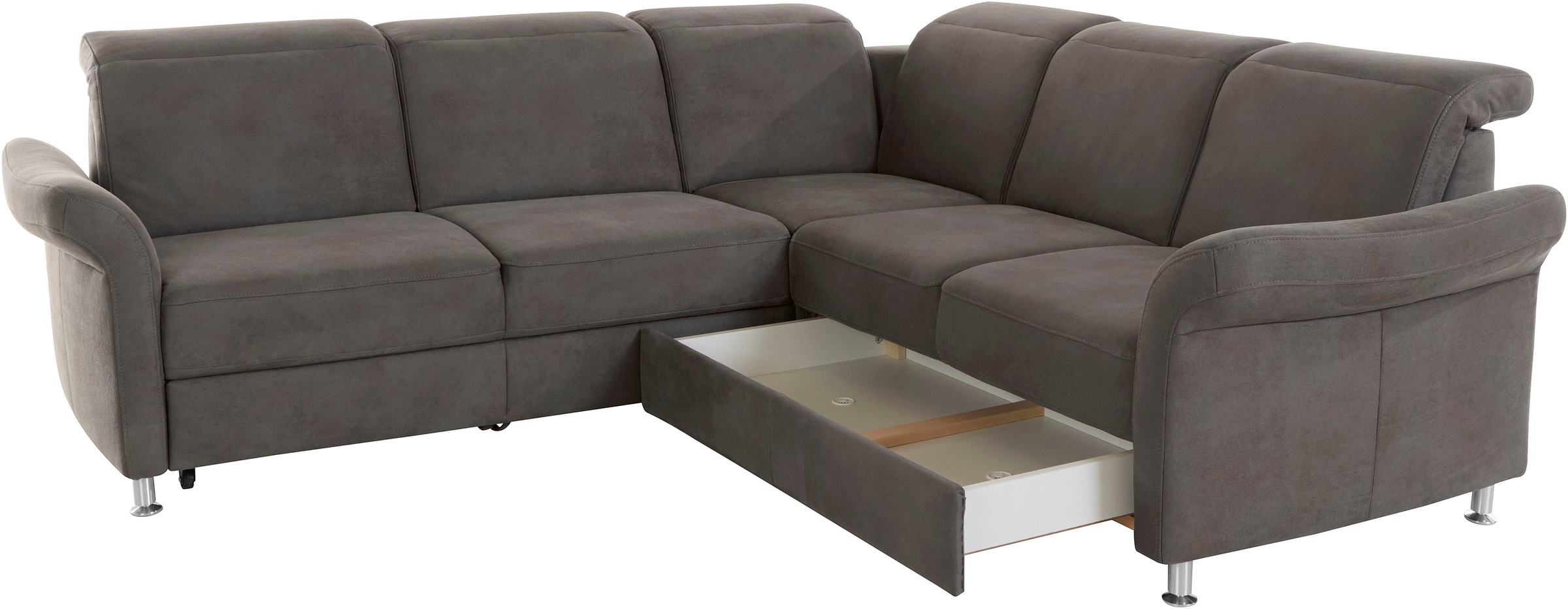 sit&more Ecksofa »Darwin L-Form«, inklusive Federkern, wahlweise mit Kopfteilverstellung, Bettfunktion