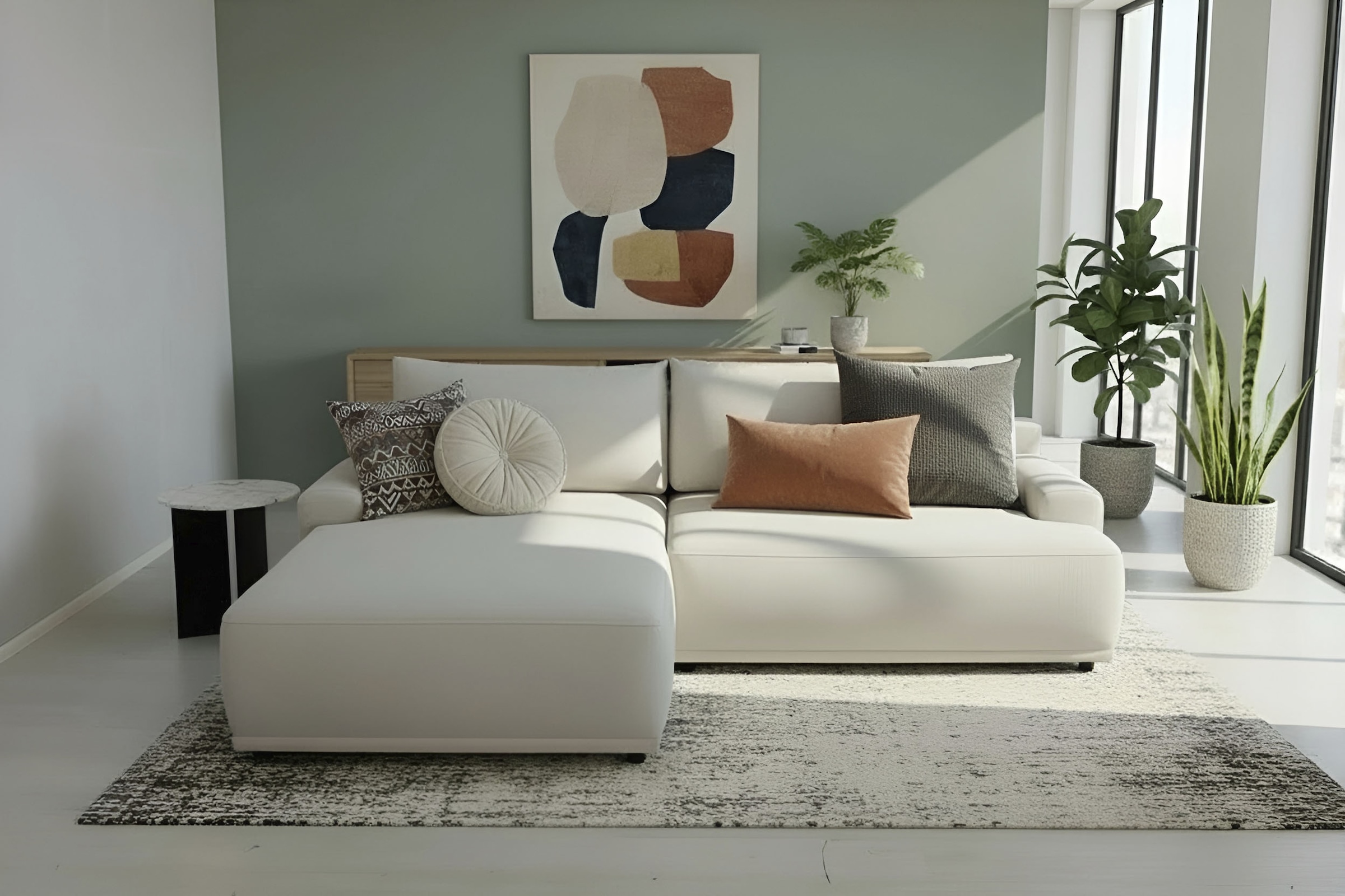 TRENDMANUFAKTUR Ecksofa »Fordon, Schlafsofa mit Bettkasten, Couch in L-Form, Breite 250 cm« in Struktur LUMOS, 3D-Effekt, sandgrau, Recamiere links