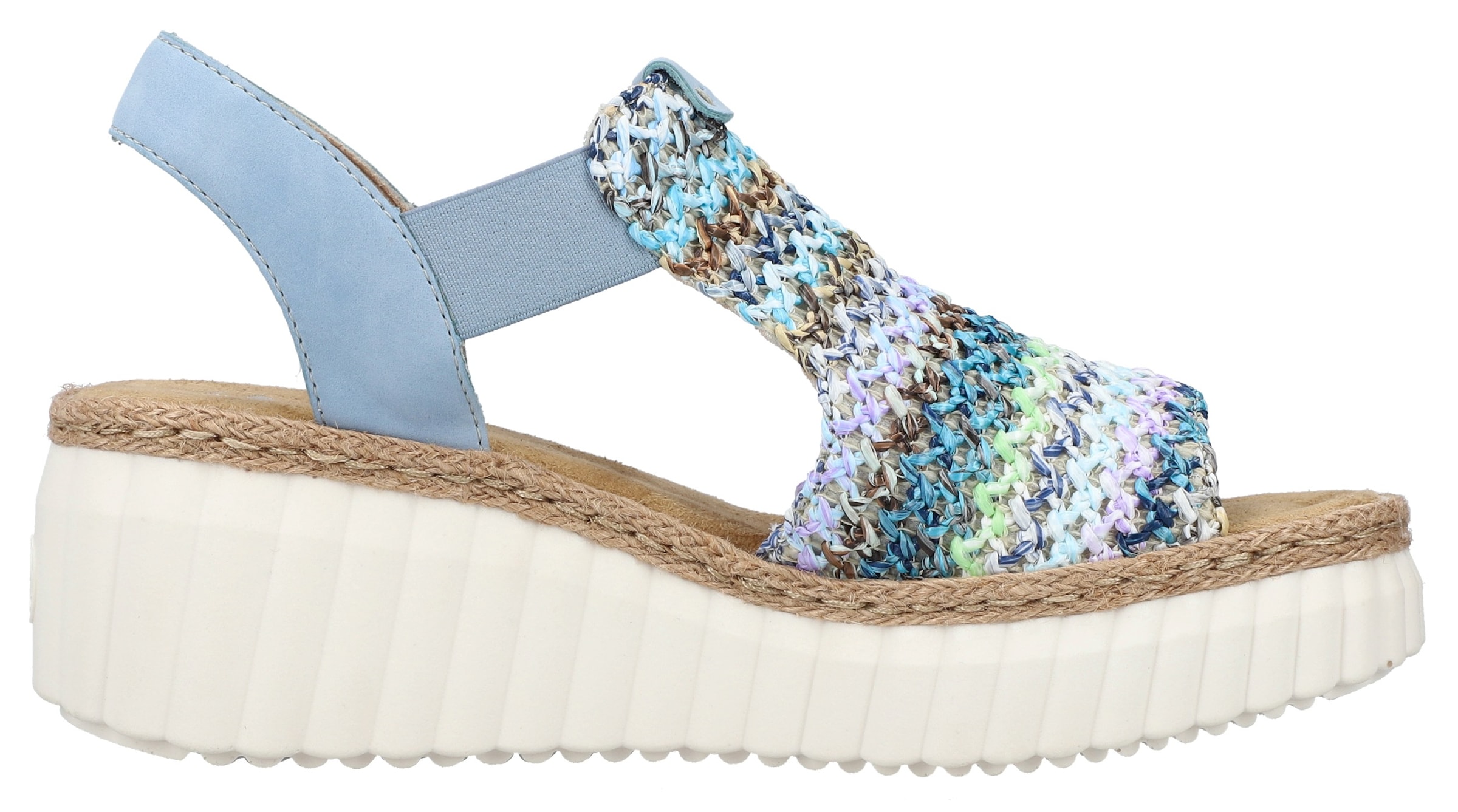 Rieker Plateausandaletten  , Sommerschuh, Sandale, Plateauabsatz, mit Gummizug