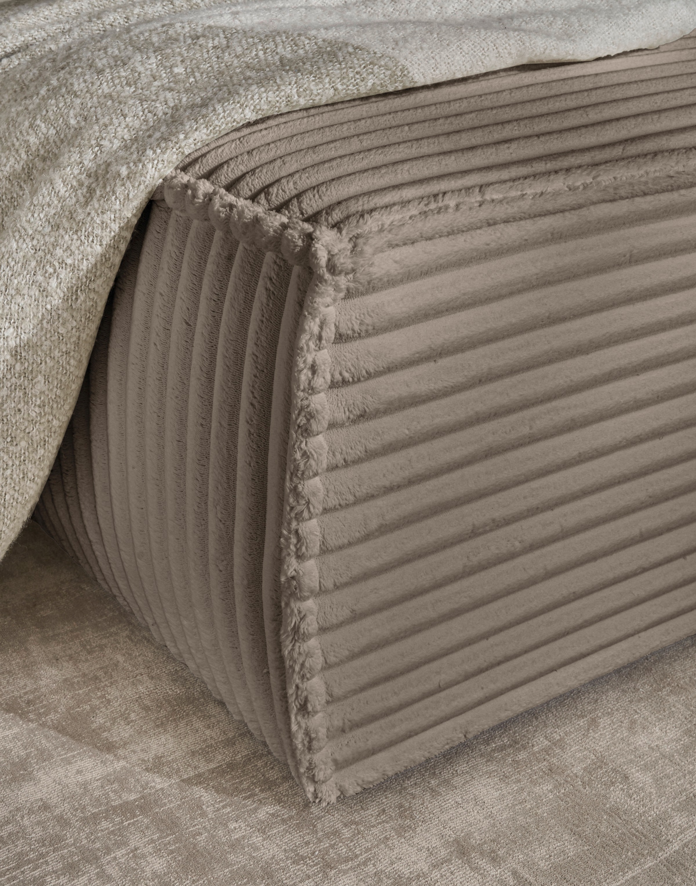 andas Wohnlandschaft »FINNLEY U-Form XXL 329 cm, Schlafsofa, Schlaffunktion m. Bettkasten«, (194/139 cm), Bouclé, Struktur und Cord