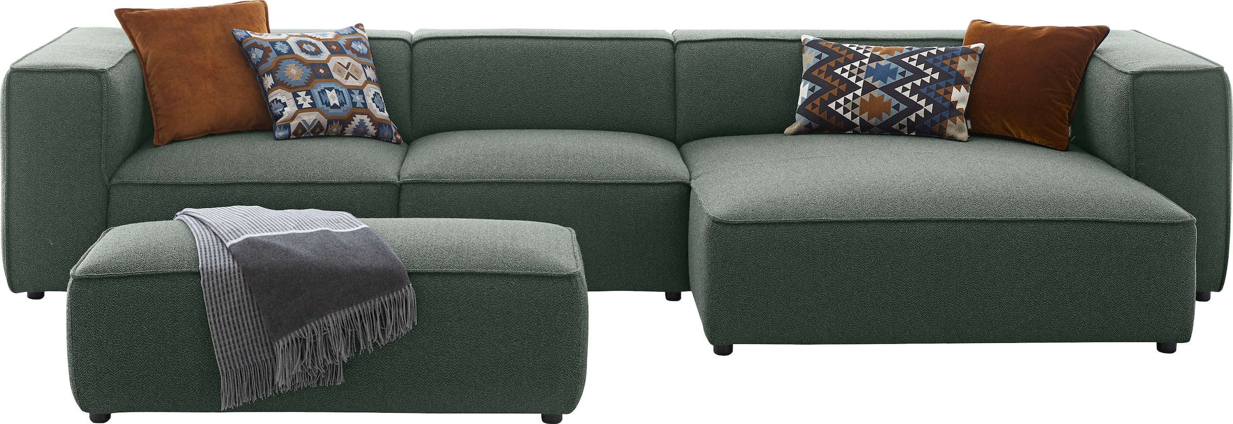 W.SCHILLIG Ecksofa »around-the-block«, mit eleganter Biese, mit Federkern, Breite 341 cm