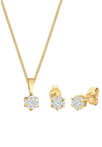Elli DIAMONDS Ohrring und Ketten Set »Solitär, 0907820815«, (Set, 4 tlg.), mit Diamanten kaufen