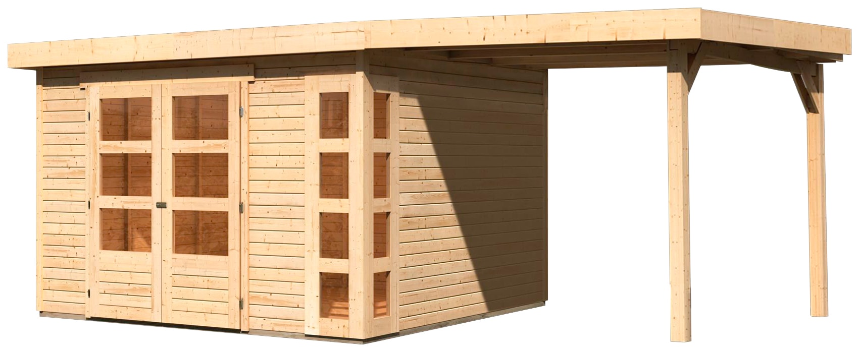Karibu Gartenhaus »Nordsee 6«, (Set), mit Schleppdach 2,40 m Breite