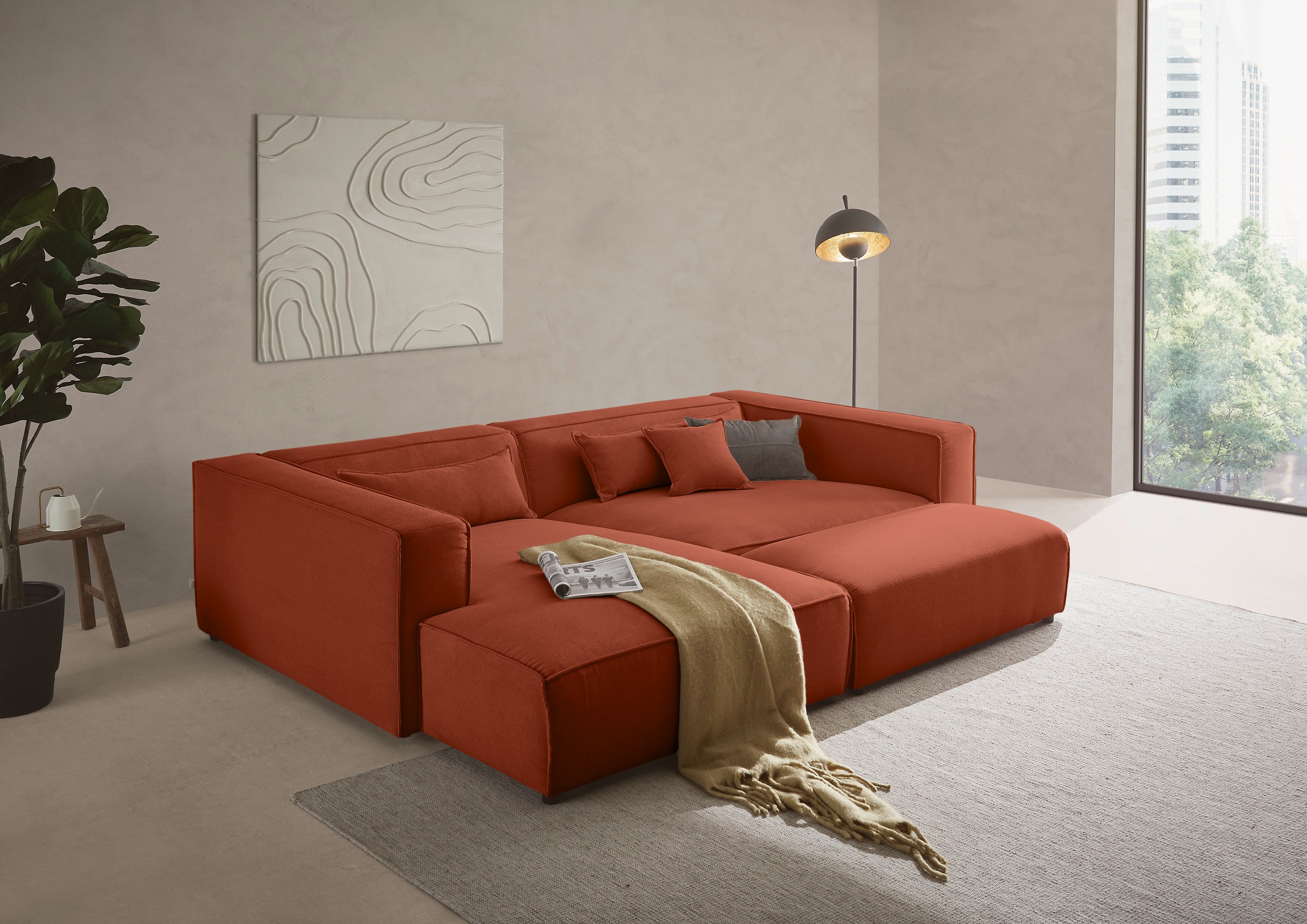 LeGer Home by Lena Gercke Ecksofa »PIARA XXL, L-Form, Schlaffunktion, Cord, günstig online kaufen