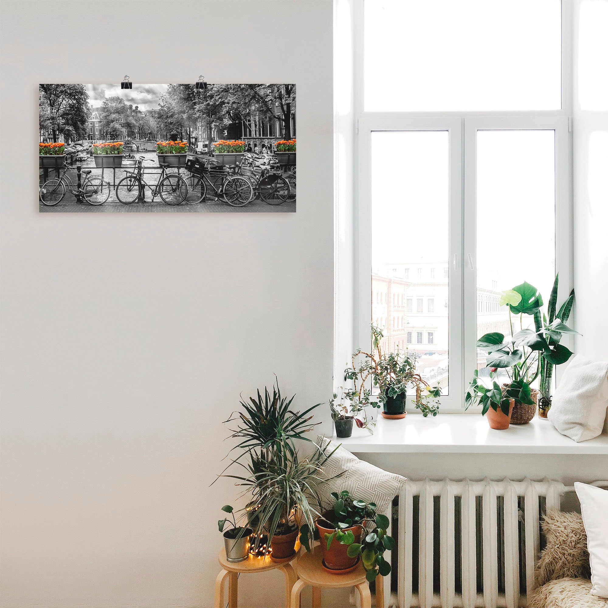 Artland Wandbild »Amsterdam Herengracht I«, Fahrräder, (1 St.), als Leinwandbild, Poster, Wandaufkleber in verschied. Größen