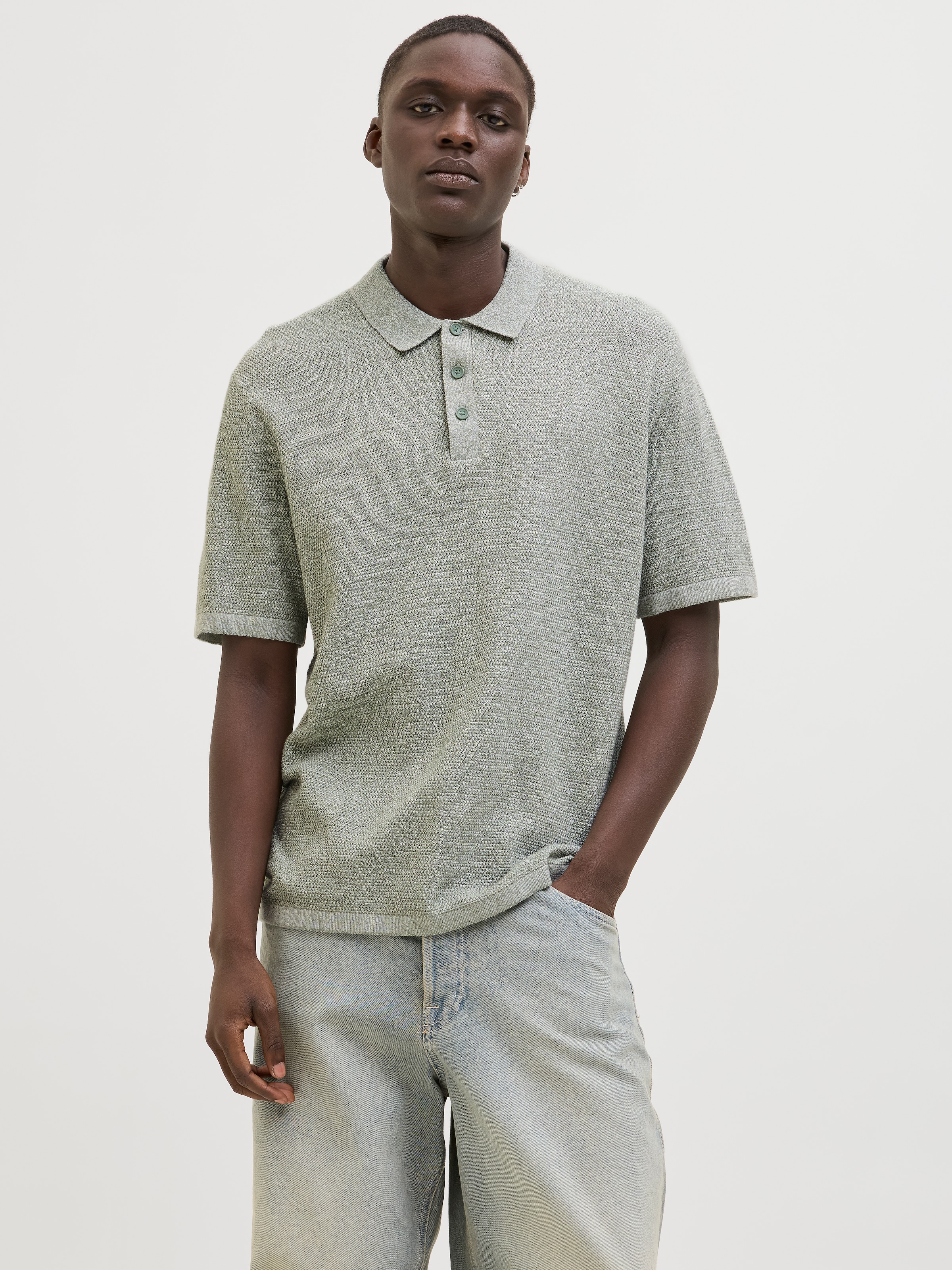 Jack & Jones Kurzarmpullover »JJEGEORGE KNIT POLO SS SN«, mit Polo Kragen