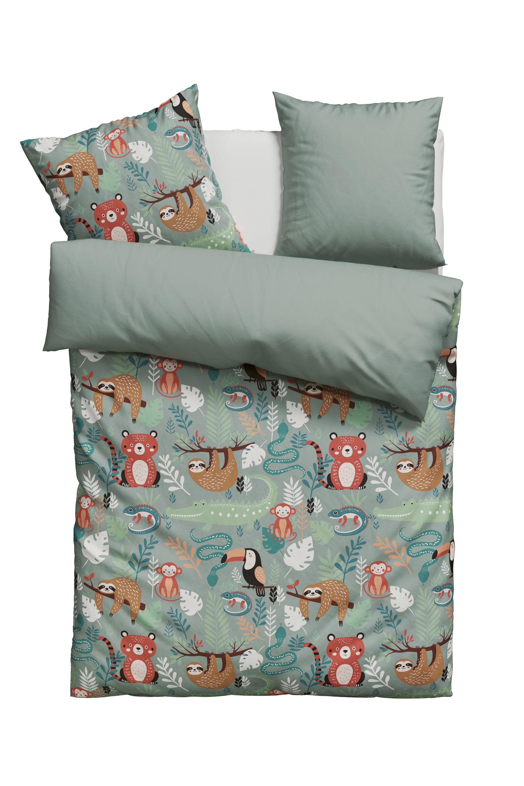 Lüttenhütt Kinderbettwäsche »CUDDLEE«, in vielen Designs: Dino,Einhorn,Welt günstig online kaufen