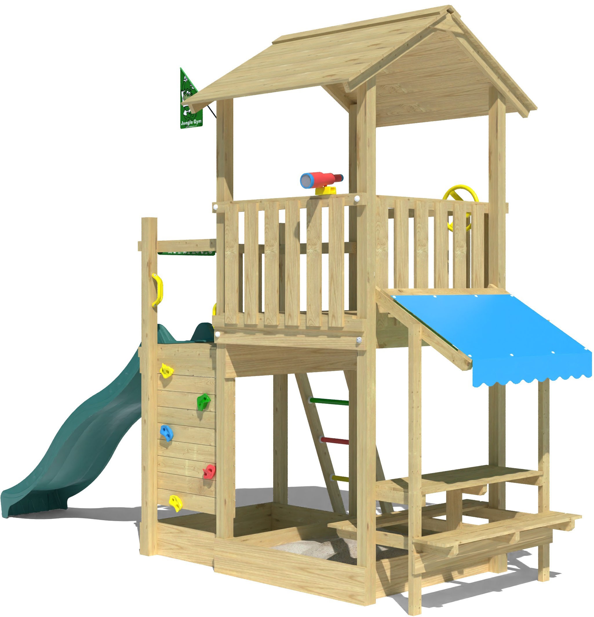 Jungle Gym Spielturm »Keep«, (Set), Spielanlage mit Mini Market und Rutsche mit Wasseranschluss
