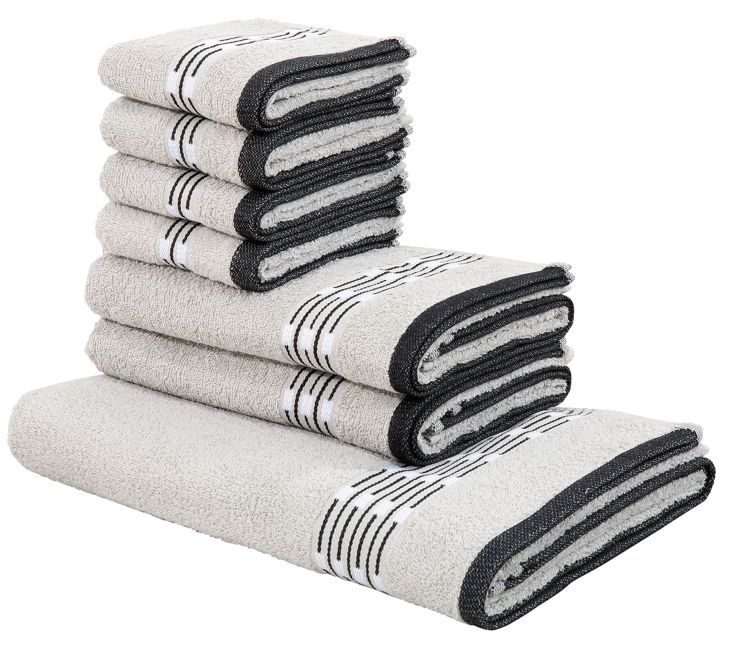 Baumwolle, Handtuch gemusterter Set Handtuchset mit 100% bestellen tlg., »Jonnie«, 7 Bordüre my Handtücher online aus Walkfrottee, home Set,