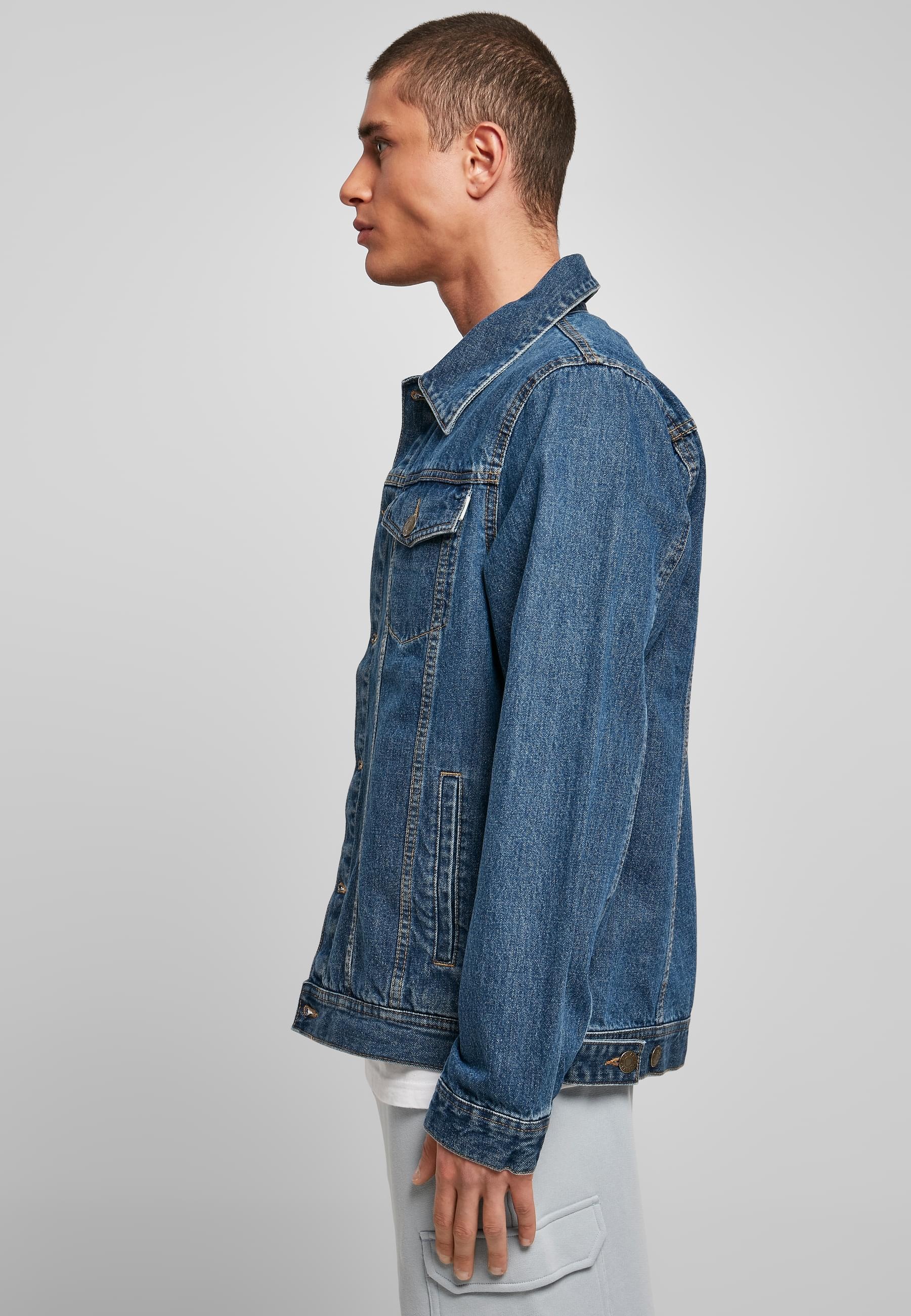 URBAN CLASSICS Jeansjacke »Urban Classics Herren Organic Basic Denim Jacket« 1 Stk. tlg. ohne Kapuze