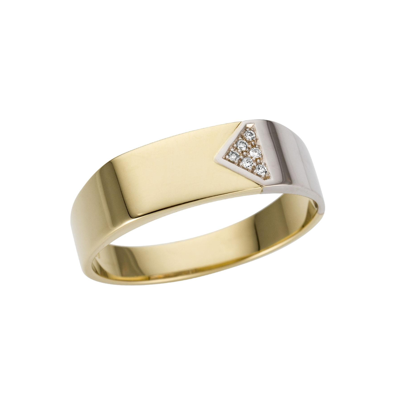 FIRETTI Goldring »Schmuck Geschenk Gold 333 Herrenring Goldring« mit Brillanten gelbgoldfarben-weißgoldfarben-weiß 22 Zeitloser Diamantring für Herren