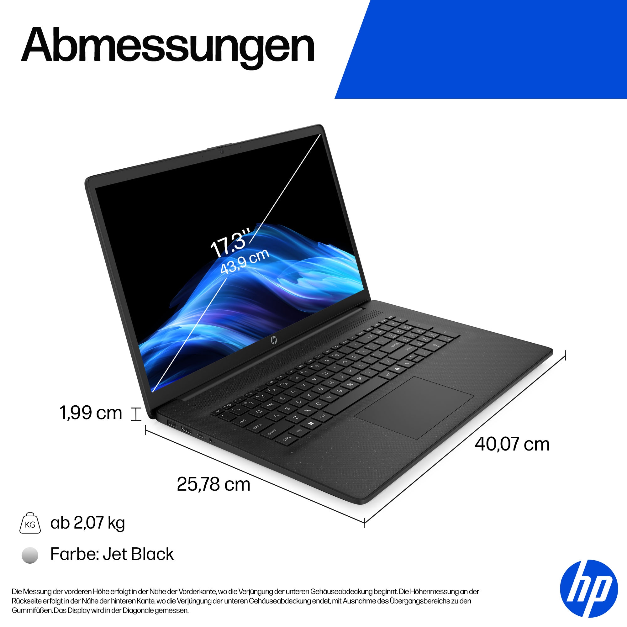HP Notebook »17-cp AMD« 43,9 cm / 17,3 ″ AMD Ryzen 7 Radeon Graphics;USB 3.2 Gen 1.0 Type-C Anschluss;HDMI v1.4b;Kombi-Anschluss für Kopfhörer/Mikrofon;AC Smart Pin Netzadapterbuchse 1.000 GB SSD