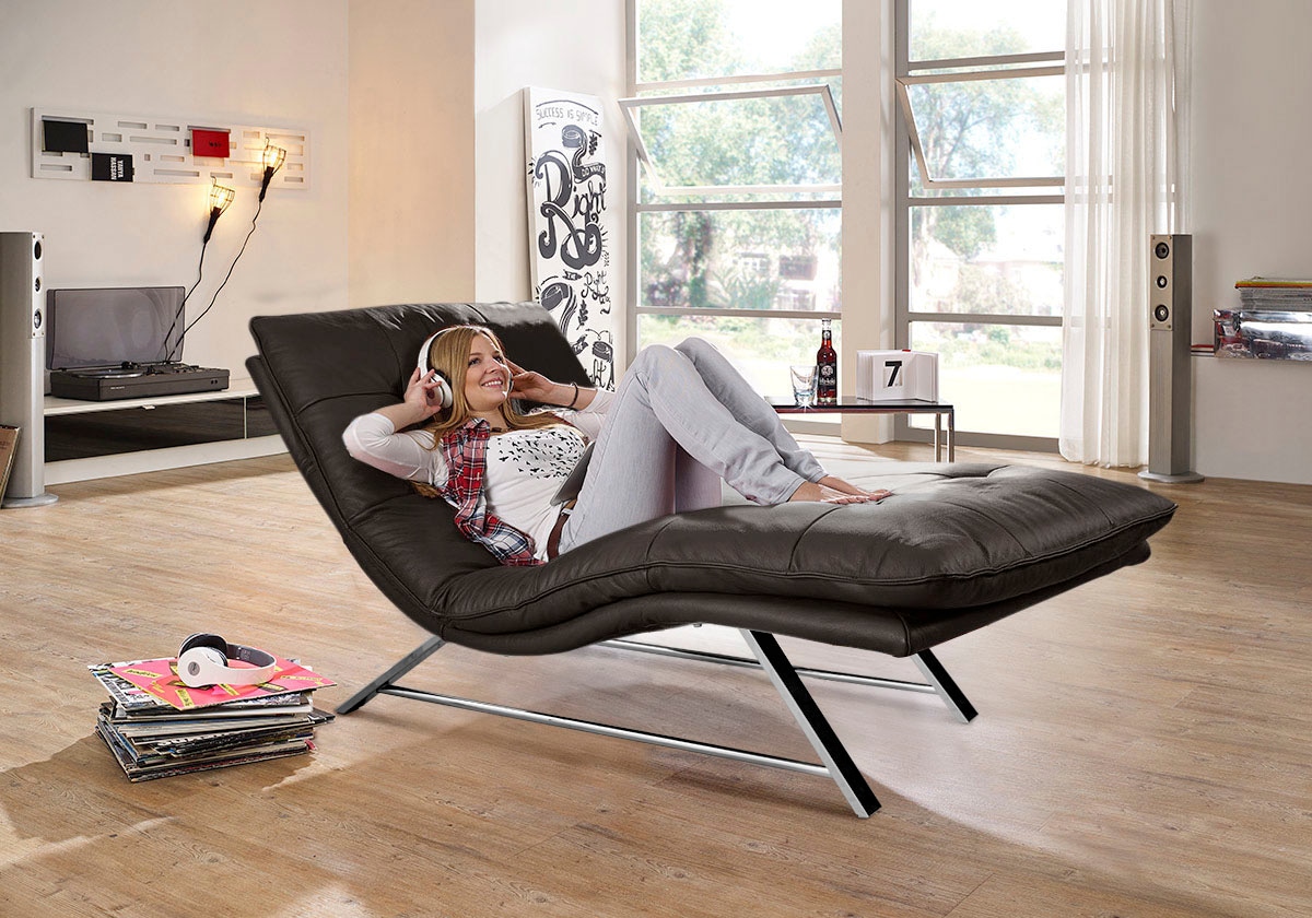 W.SCHILLIG Relaxliege »daily dreams«, in Waffelkissen-Optik, wahlweise mit Motor, Kufengestell, in 2 Breiten
