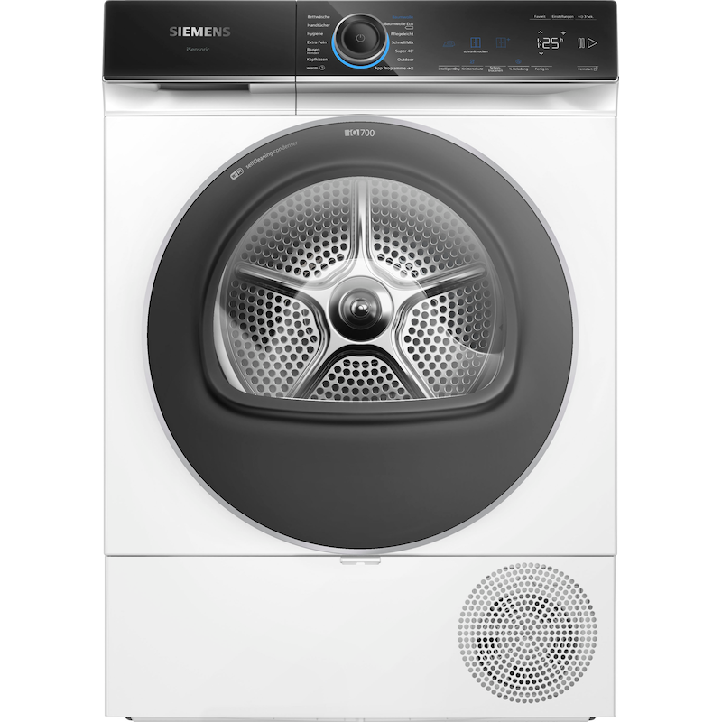 SIEMENS Wärmepumpentrockner »WQ45B2B40« 9 Selbstreinigender Kondensator, intelligentDry, autoDry, Home Connect weiß Reversierende Trommel:...