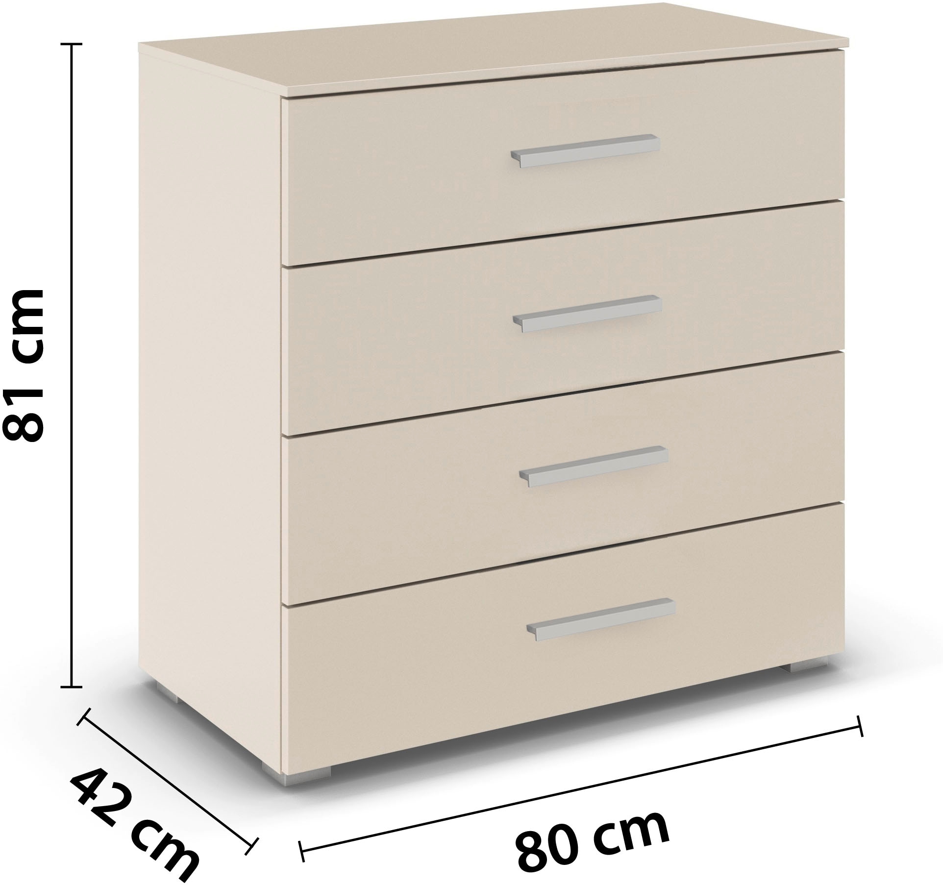 rauch Schubkastenkommode »Sideboard Kommode Schubkastenkommode KOLUNA mit Dekorfront«, (Breite 80 cm), vier große und geräumige Schubladen mit viel Stauraum MADE IN GERMANY