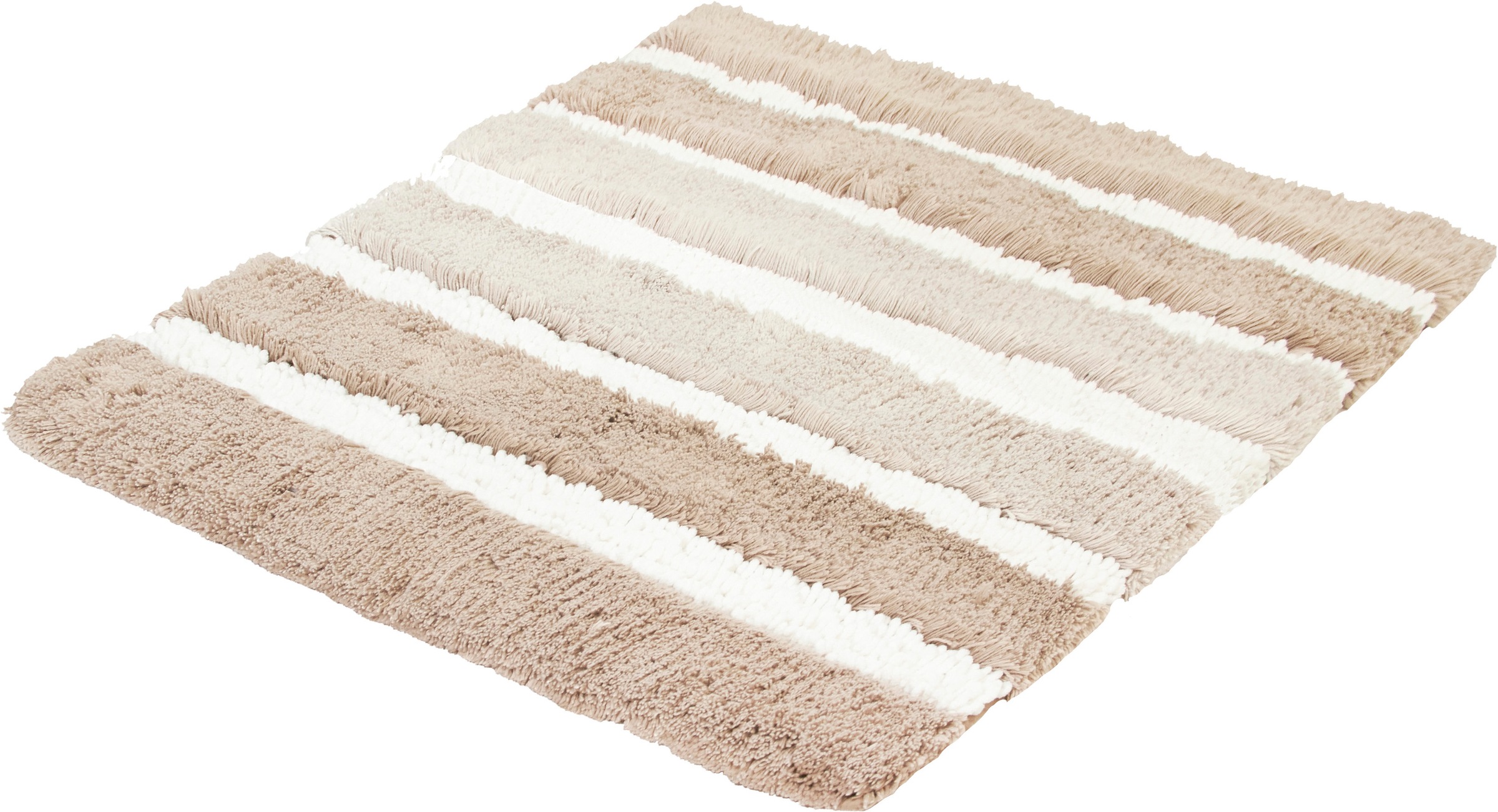 Kleine Wolke Badematte »Phoenix, Badvorleger, Badezimmer Teppich« Höhe 35 mm rutschhemmend beschichtet fußbodenheizungsgeeignet Badteppich, gestreift, Hoch-Tief Effekt, waschbar