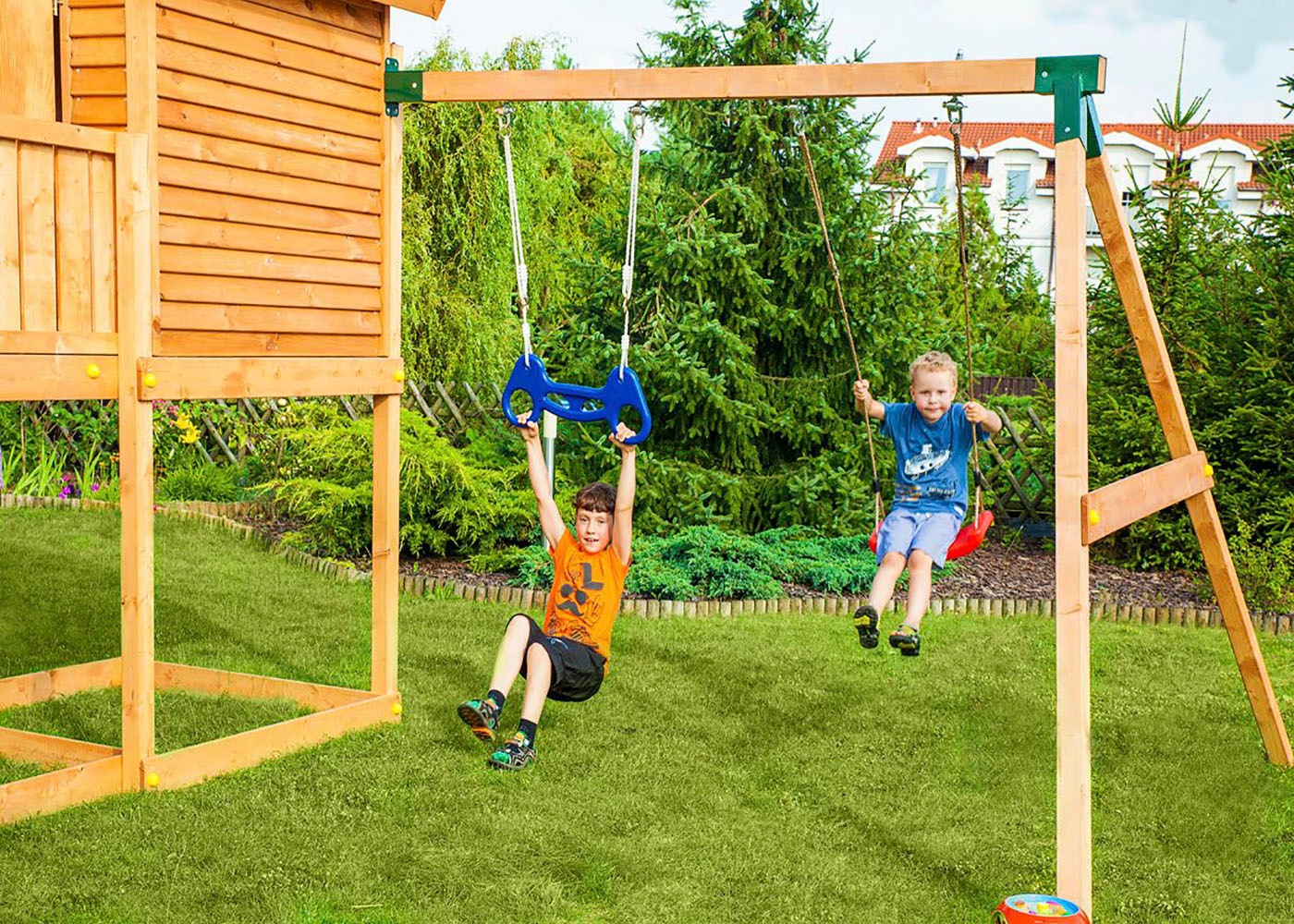 FUNGOO Spielturm »My HOUSE Move+«, mit Schaukel & Rutsche