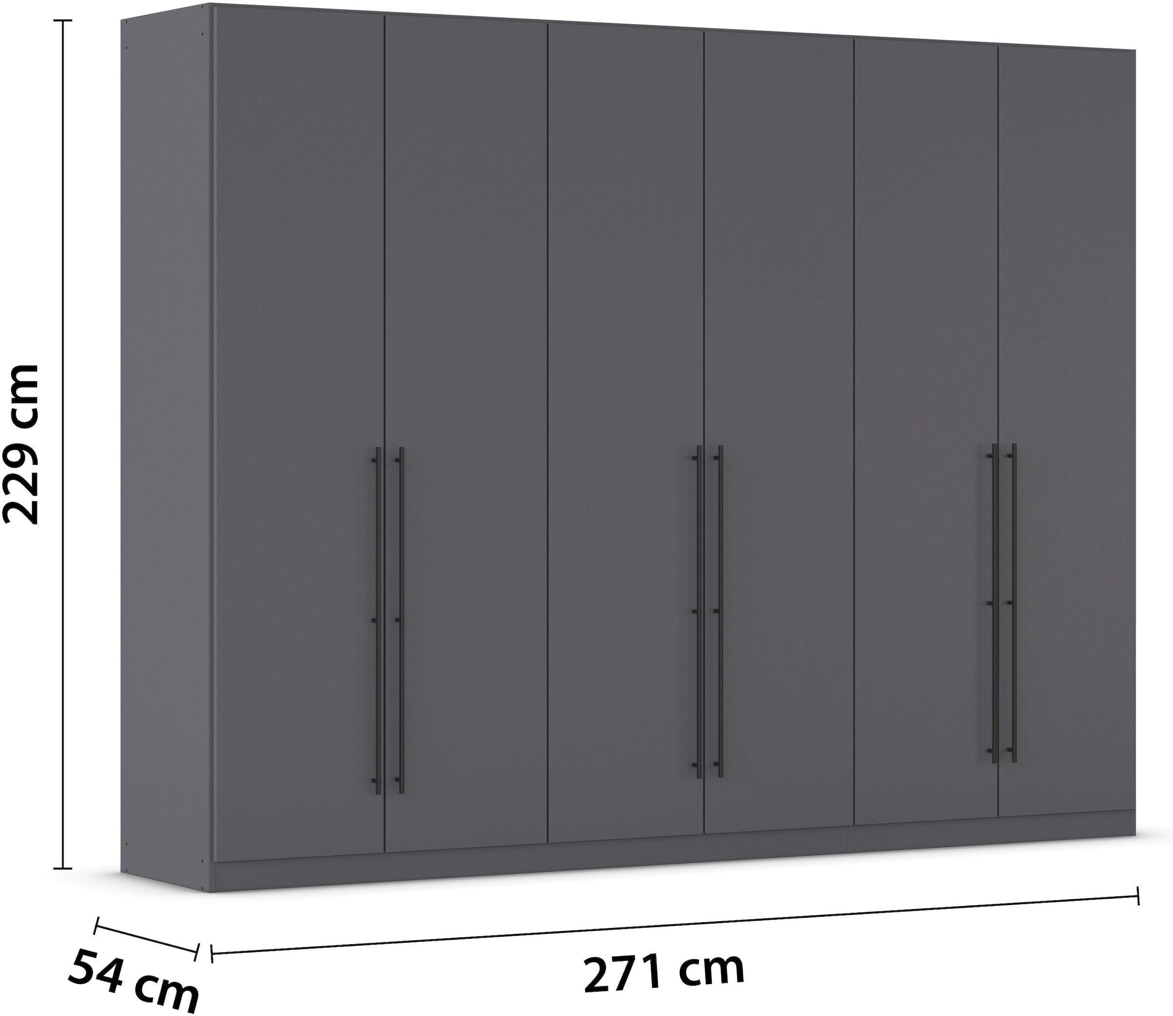 rauch Kleiderschrank »Drehtürenschrank Schrank Garderobe Wäscheschrank Schlafzimmer AVOLA«, (in 3 verschiedenen Ausstattungen BASIC/CLASSIC/PREMIUM), mit hochwertigen Stangengriffen in Schwarz aus Metall MADE IN GERMANY