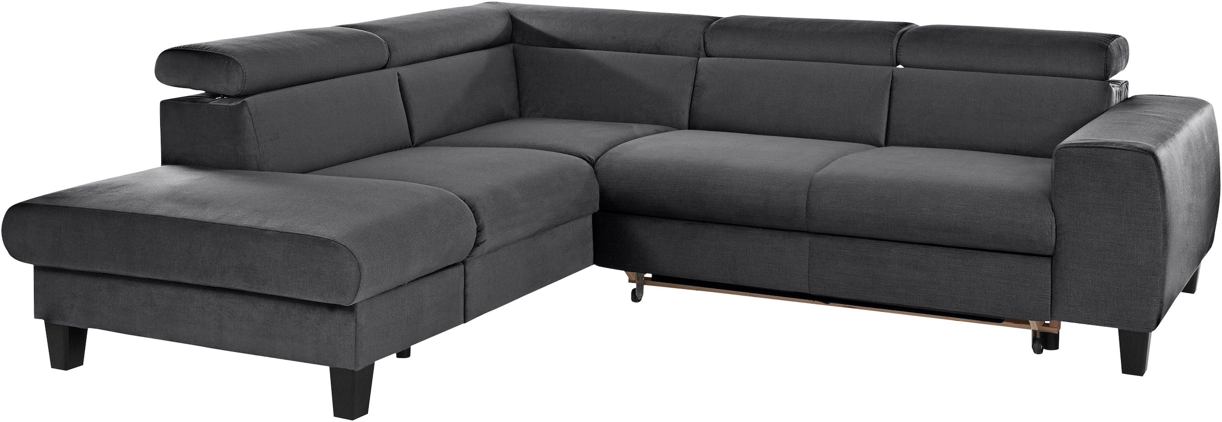 COTTA Polstergarnitur »Morven L-Form«, (Set), Set bestehend aus: Ecksofa mit Kopfteilverstellung & Hocker