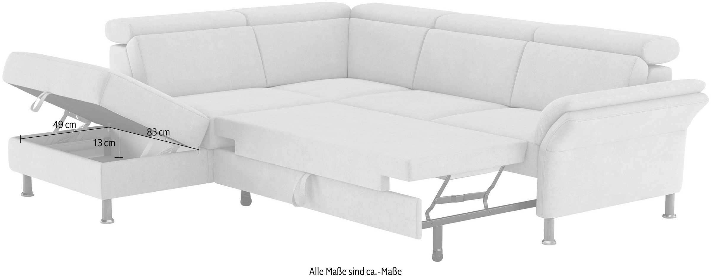 Home affaire Ecksofa »Calypso L-Form«, mit Relaxfunktion motorisch im Sofa 2,5- Sitzer