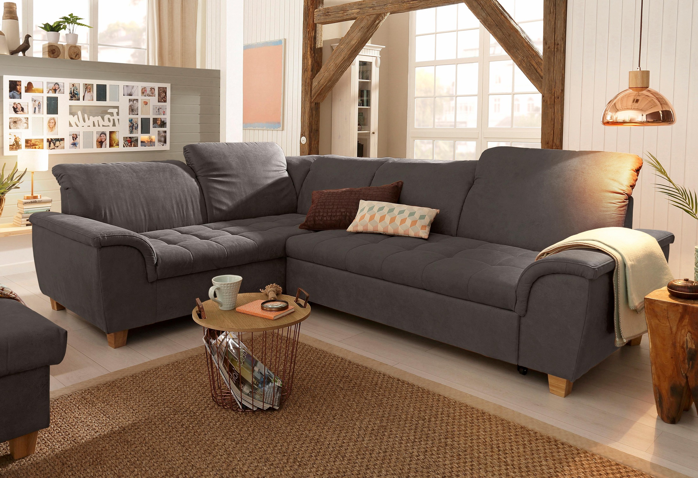 Home affaire Ecksofa »Lyla fester Sitzkomfort, bequeme Armlehnen, Breite 27 günstig online kaufen