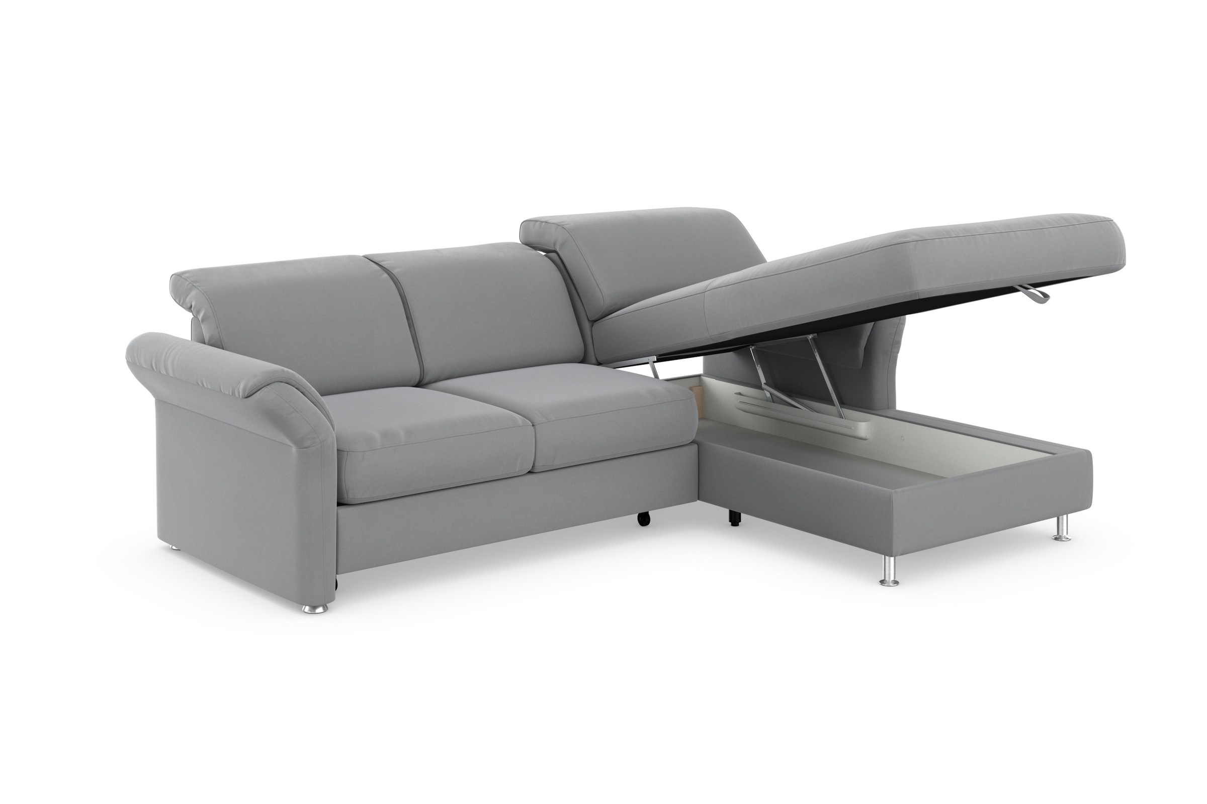 sit&more Ecksofa »Apulia L-Form«, wahlweise Bettfunktion, Bettkasten und Kopf- und Armteilverstellung