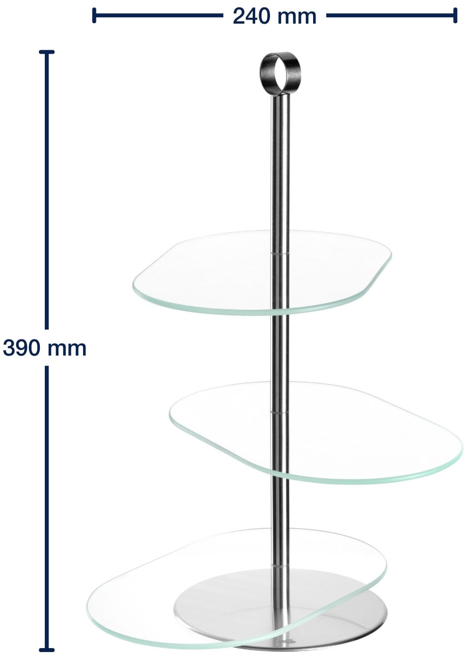 LEONARDO Etagere »CENA, 3 stufig - Höhe 39 cm, asymetrisch«, Servieretagere mehrstöckig, zum Servieren und Präsentieren