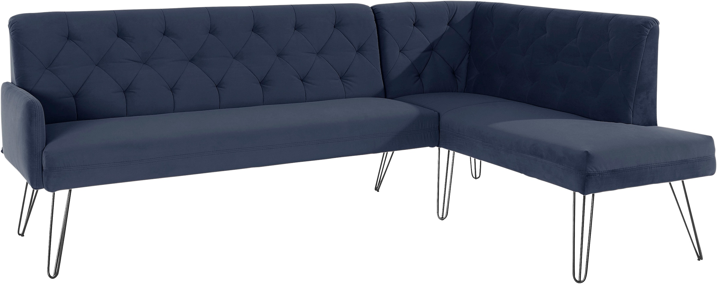 exxpo - sofa fashion Eckbank »Doppio, Chesterfield Optik, komfortabel und bequem, hohe Designfüße«, Frei im Raum stellbar