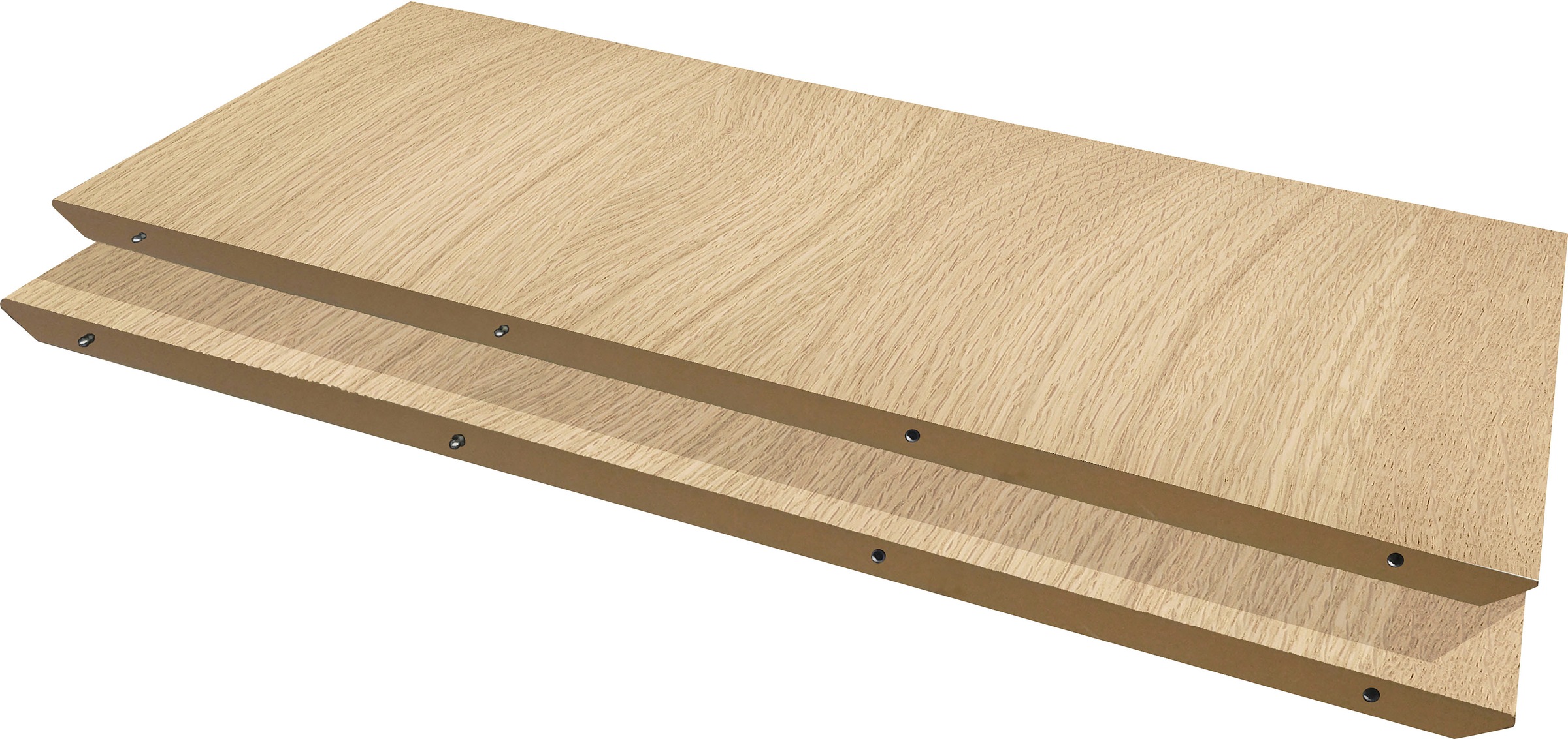 Hammel Furniture Esstisch »Meza Designtisch mit Auszugsfunktion und 2 Einlegeplatten«, abgerundete Tischplatte MDF, Trapez Metallgestell