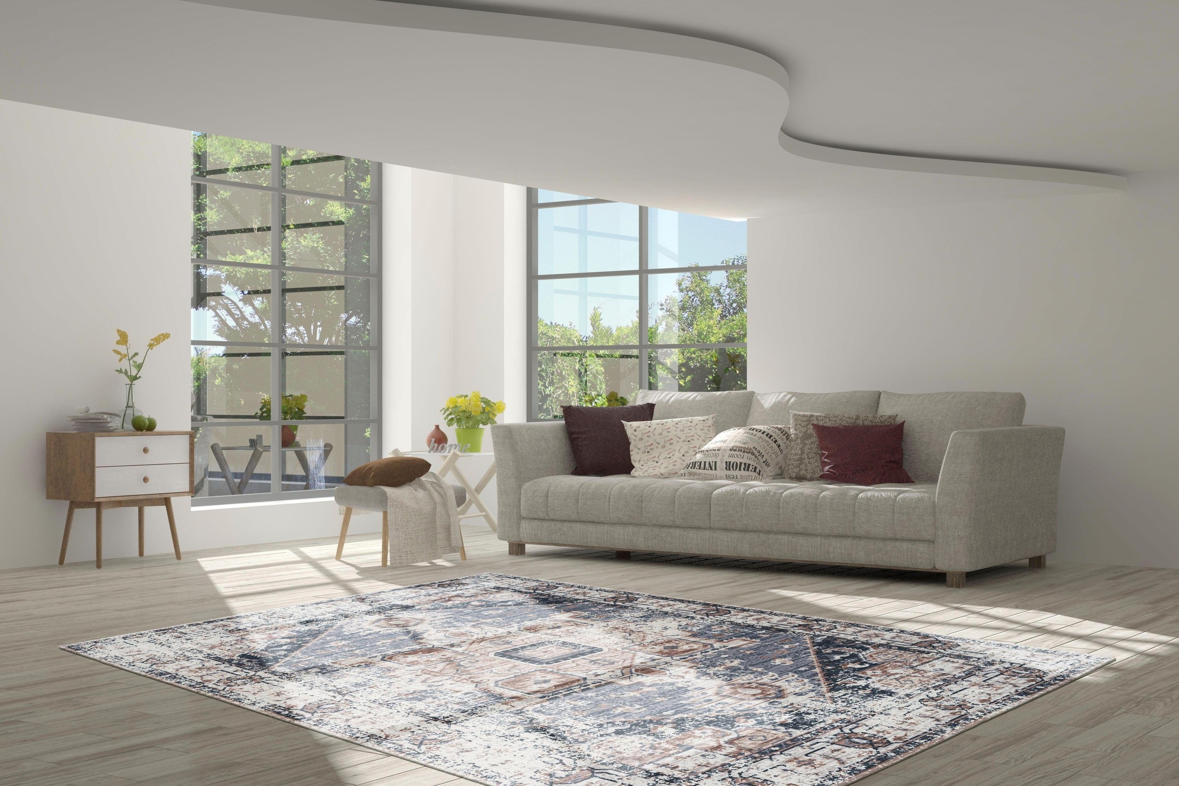 calo-deluxe Teppich »Emin 500«, rechteckig, 10 mm Höhe, reine Baumwolle, Wohnzimmer