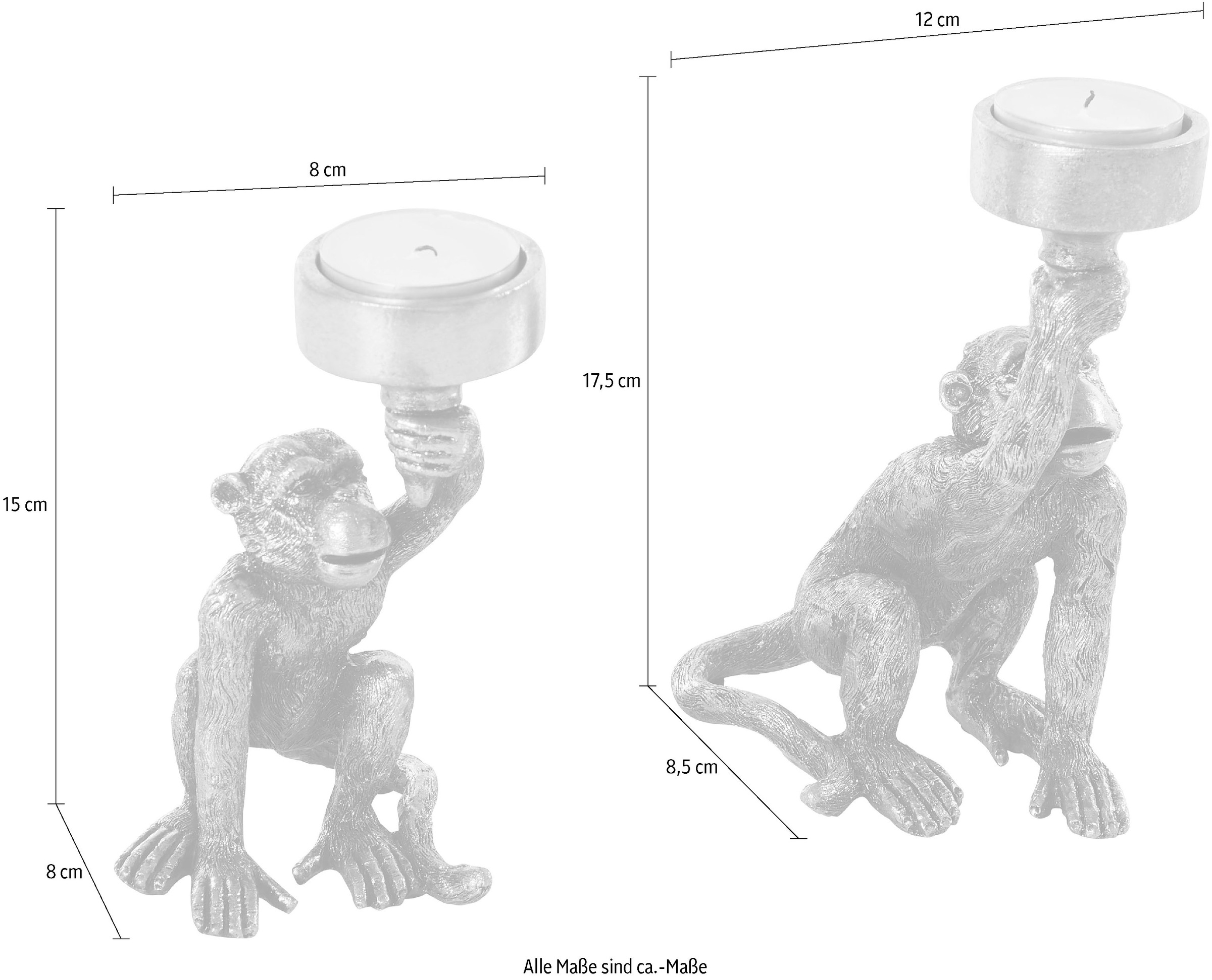 Kerzenhalter »Monkey«, (Set, 2 Rechnung St.) kaufen Leonique auf
