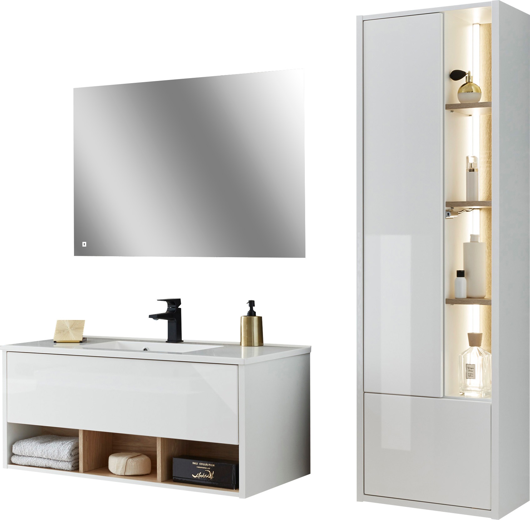 Places of Style Badmöbel-Set »Studio Line, Bad im modernen Design, 3-teilig günstig online kaufen