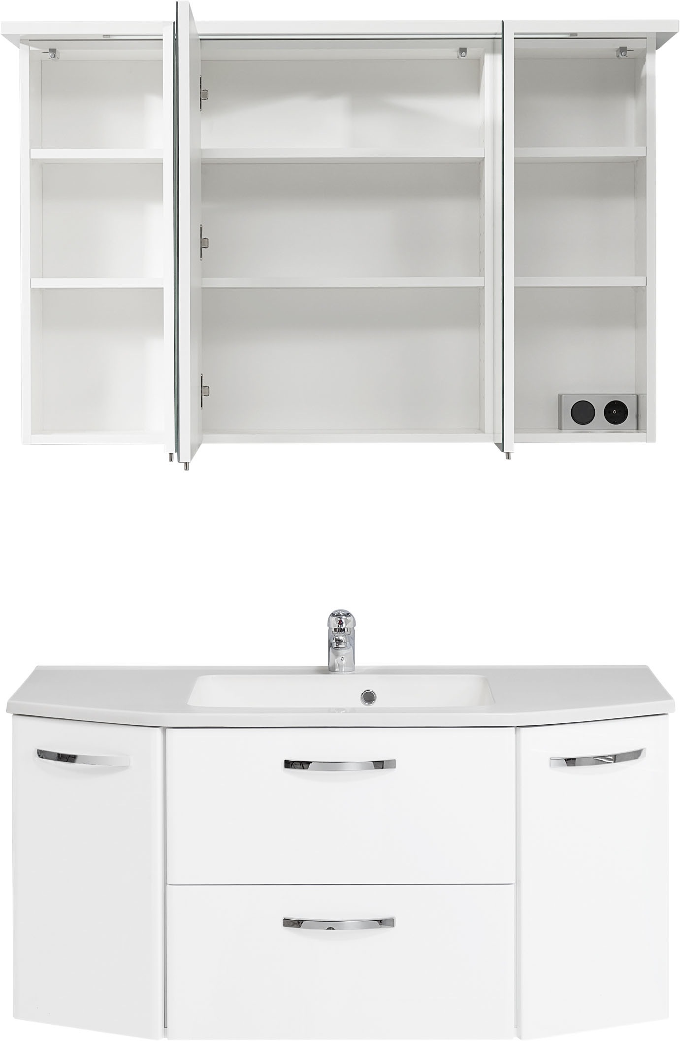 Saphir Badmöbel-Set »Quickset 326, 3-teilig, mit Mineralmarmorbecken« 3 Stk. tlg.
