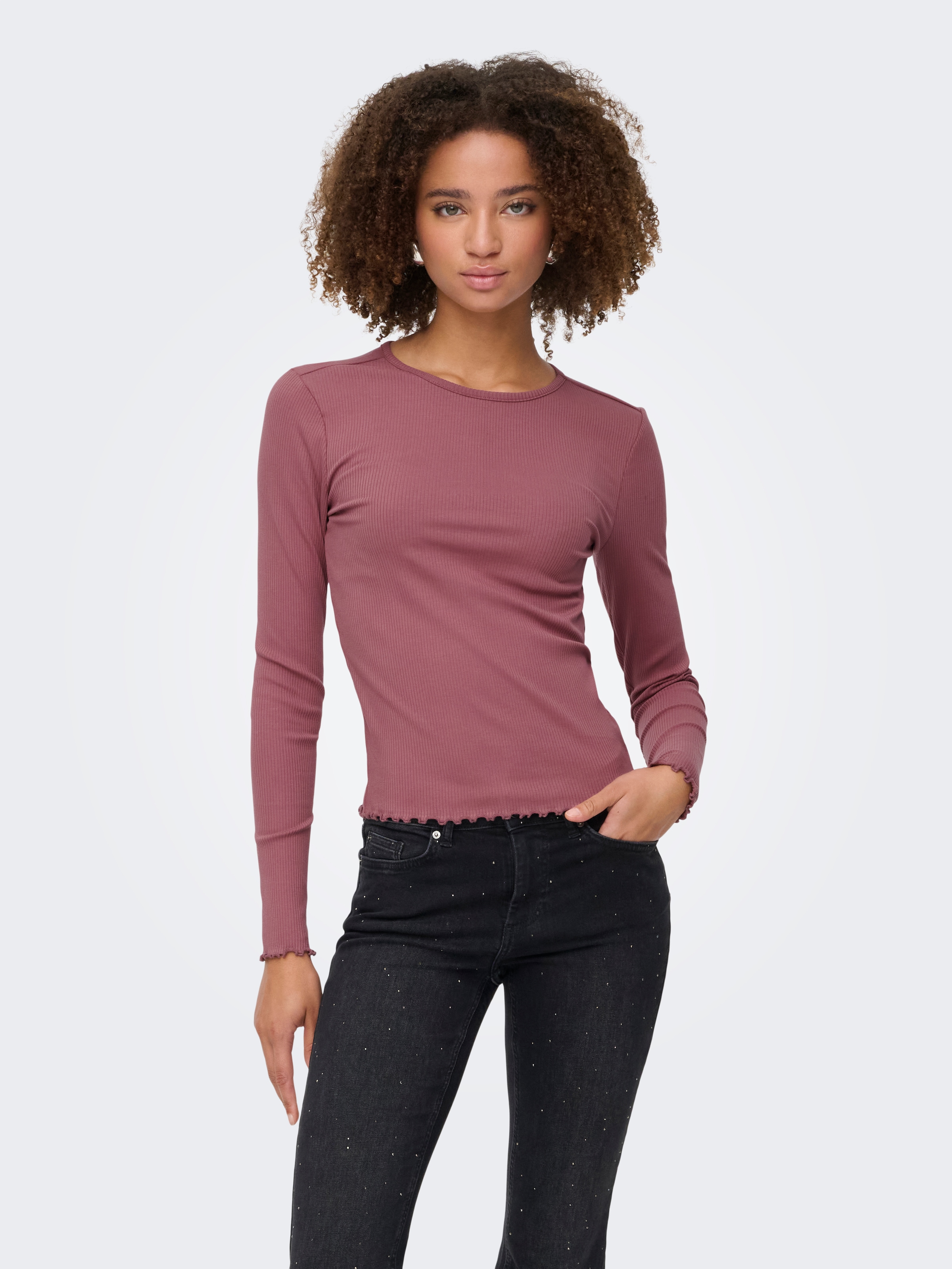 ONLY Langarmshirt »ONLINA L/S O-NECK TOP JRS«