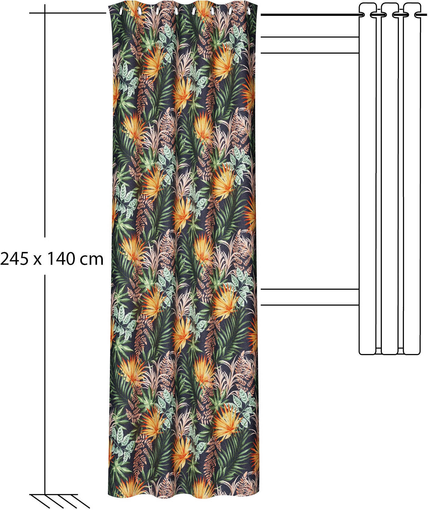 HOMING Vorhang »Ember« Ösen 1 Stk. tlg. Fertigschal