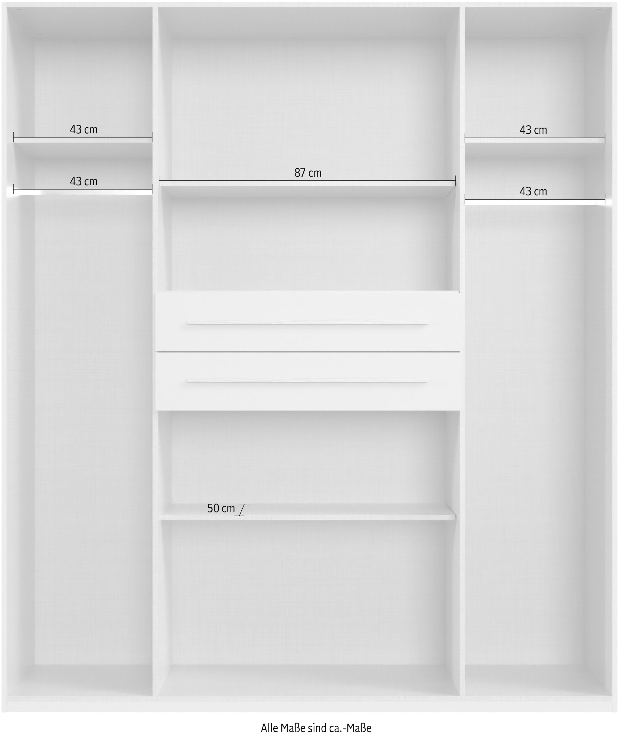 Wimex Drehtürenschrank »Digit, erhältlich in den Breiten 180cm, 225cm oder 270cm« Schlafzimmer Schrank Bestseller in moderner Optik,  Kleiderschrank inkl. zwei Schubkästen in zentraler Höhe