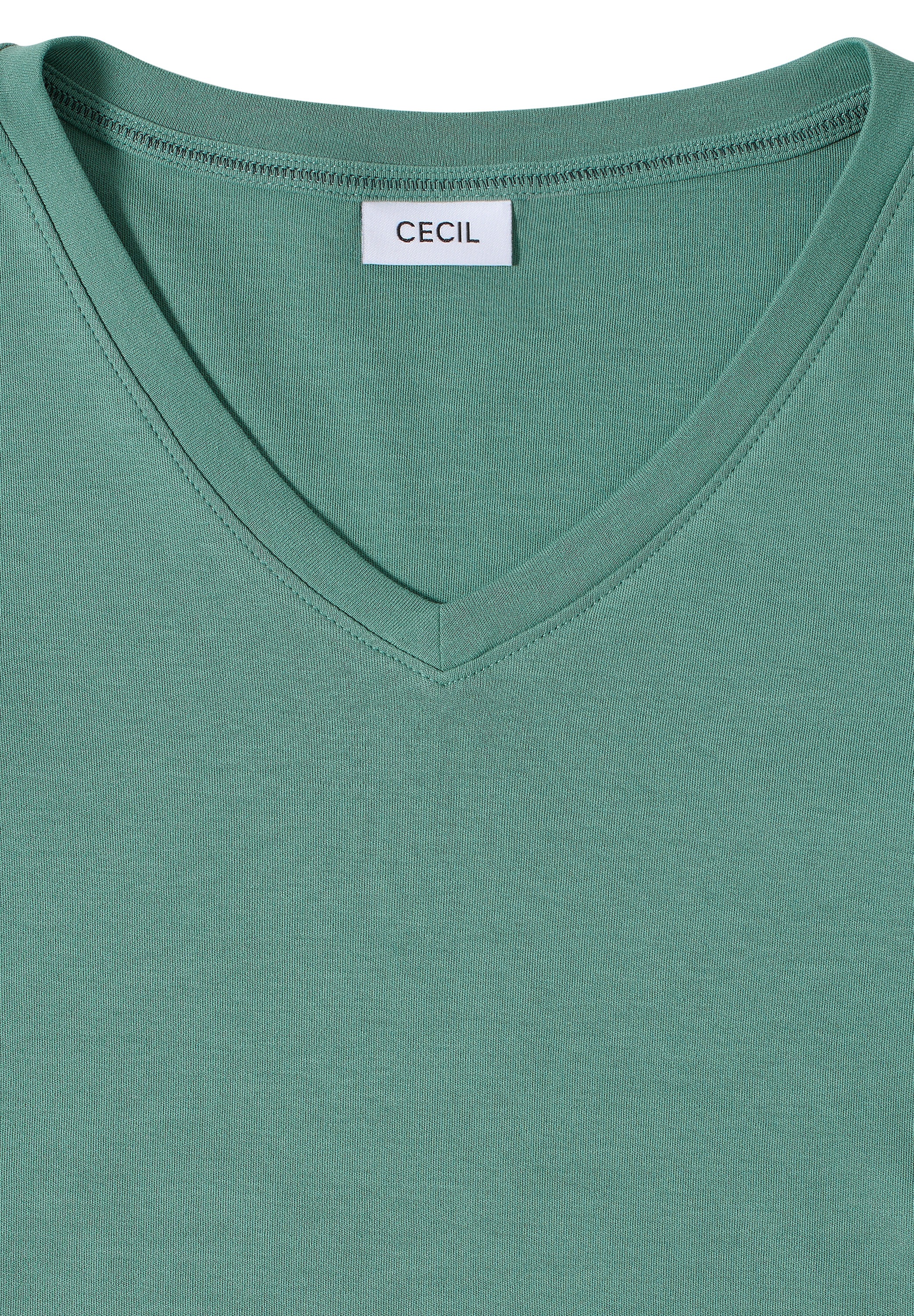 Cecil 3/4-Arm-Shirt, mit V-Ausschnitt, unifarben
