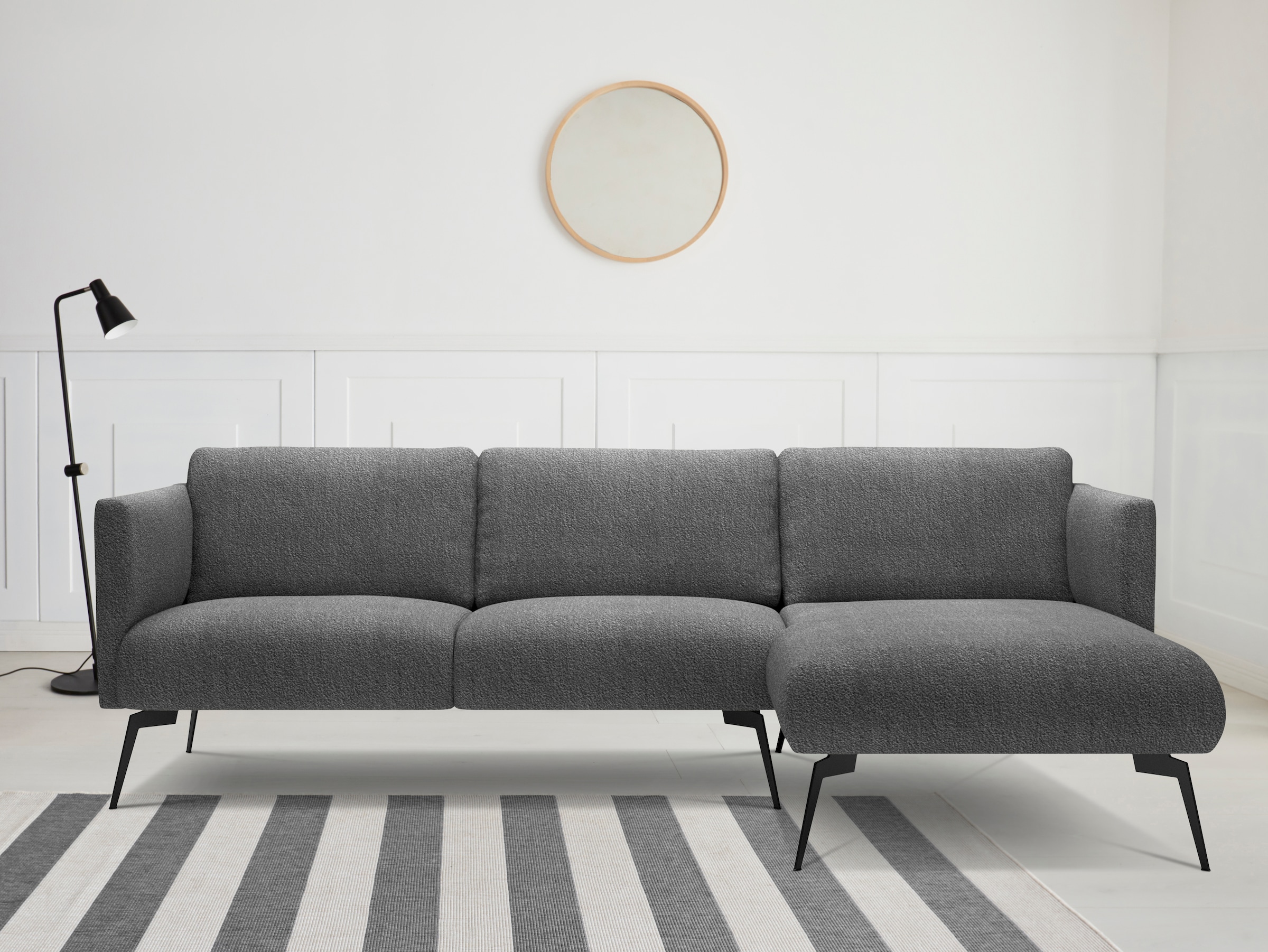 andas Ecksofa "Horna, L-Form,", mit schwarzen Metallbeinen günstig online kaufen