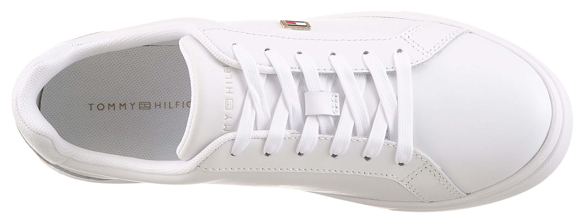 Tommy Hilfiger Sneaker »FLAG COURT SNEAKER«, Schnürschuh, Halbschuh, Freizeitschuh mit TH-Logo