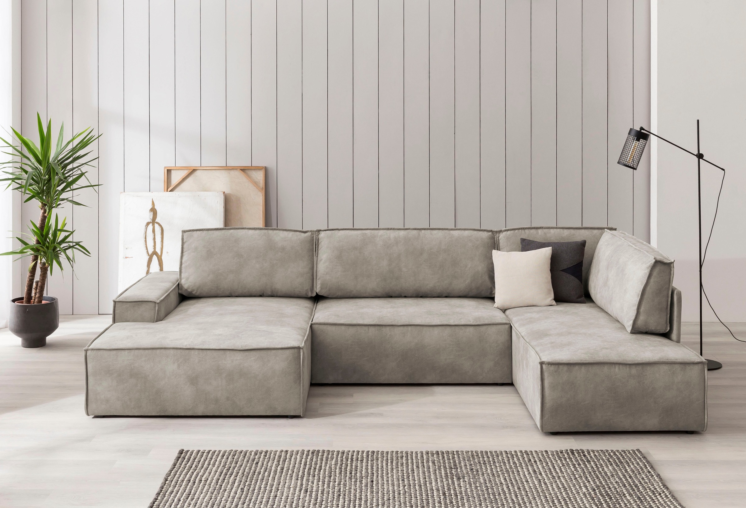 Home affaire Wohnlandschaft »SHERWOOD 329 cm, U-Form, Schlafsofa,«, Schlaff günstig online kaufen
