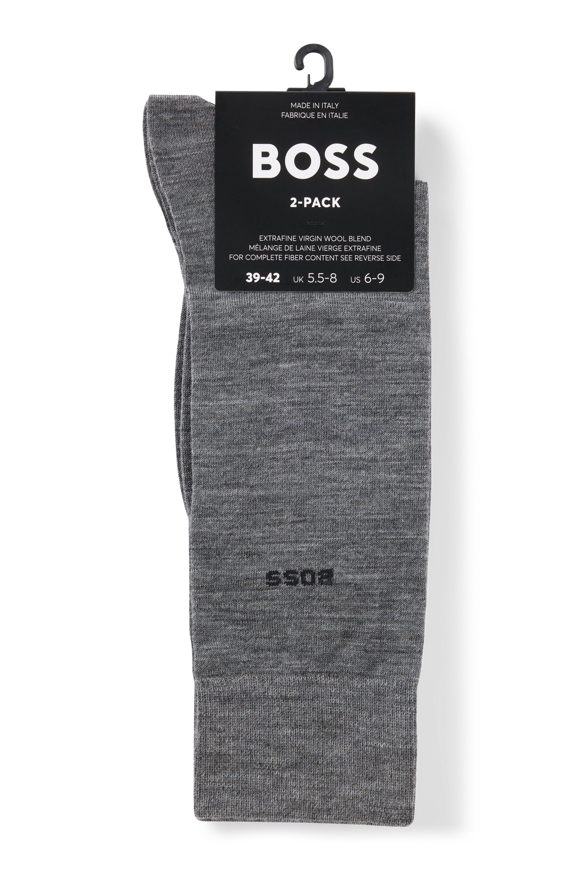 BOSS Socken »2P RS Uni WO«, (Packung, 2er Pack), mit eingesticktem Markenlogo