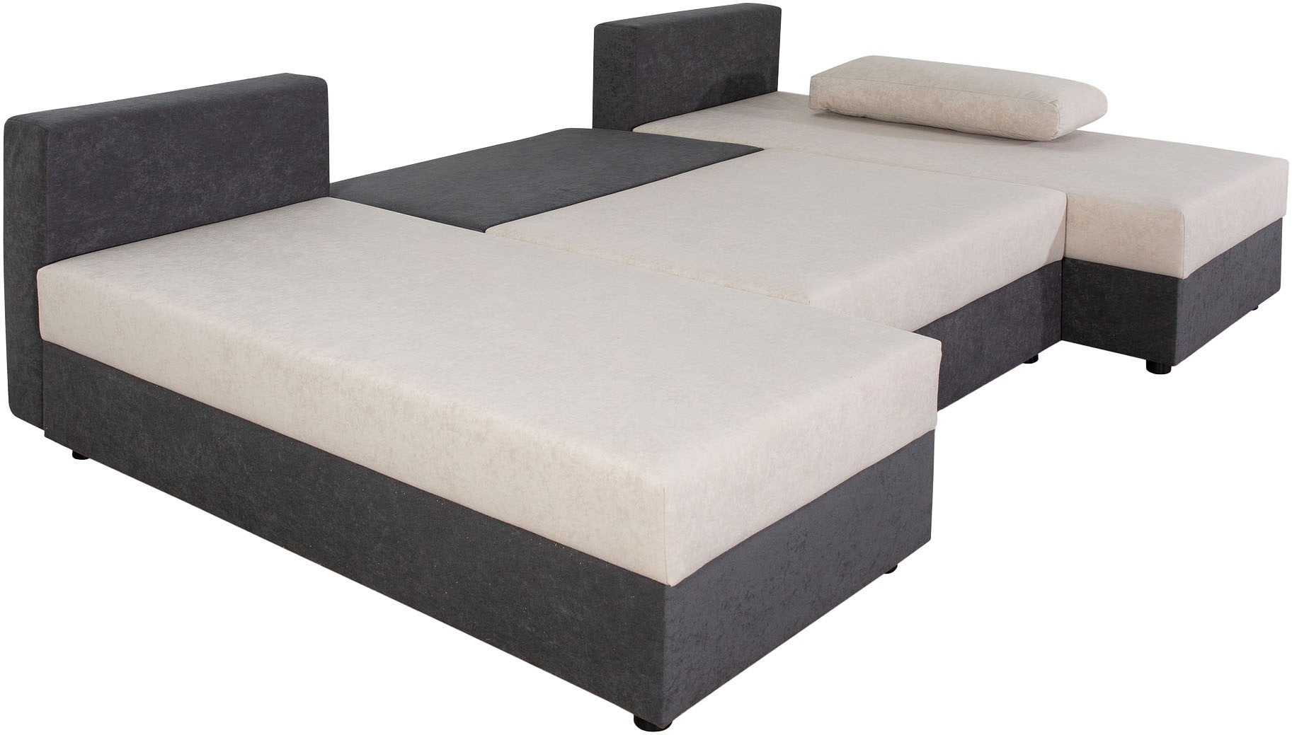 COLLECTION AB Wohnlandschaft »Pico U-Form, Breite 220, mit Schlaffunktion, Bettkasten & Zierkissen«, Liegefläche 117x220 cm