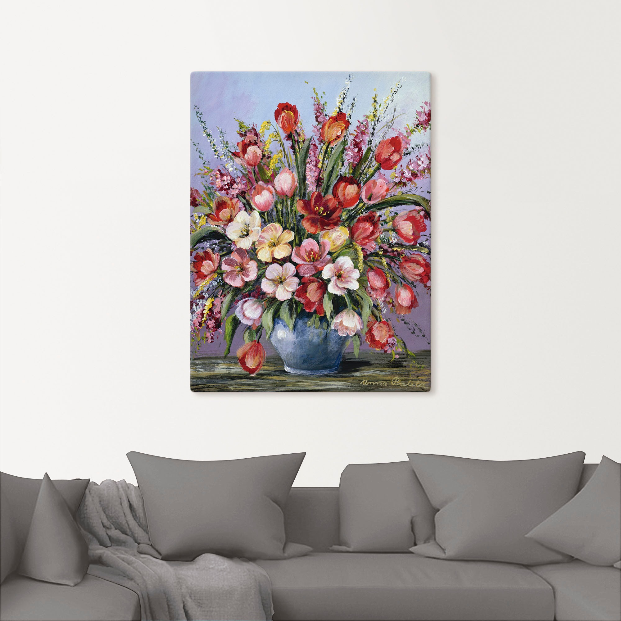 Artland Wandbild »Bunter Tisch III«, Blumen, (1 St.), als Leinwandbild, Wandaufkleber oder Poster in versch. Größen