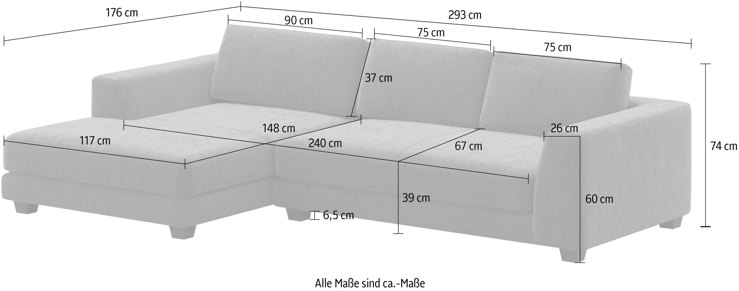 machalke® Ecksofa »atoll, L-Form«