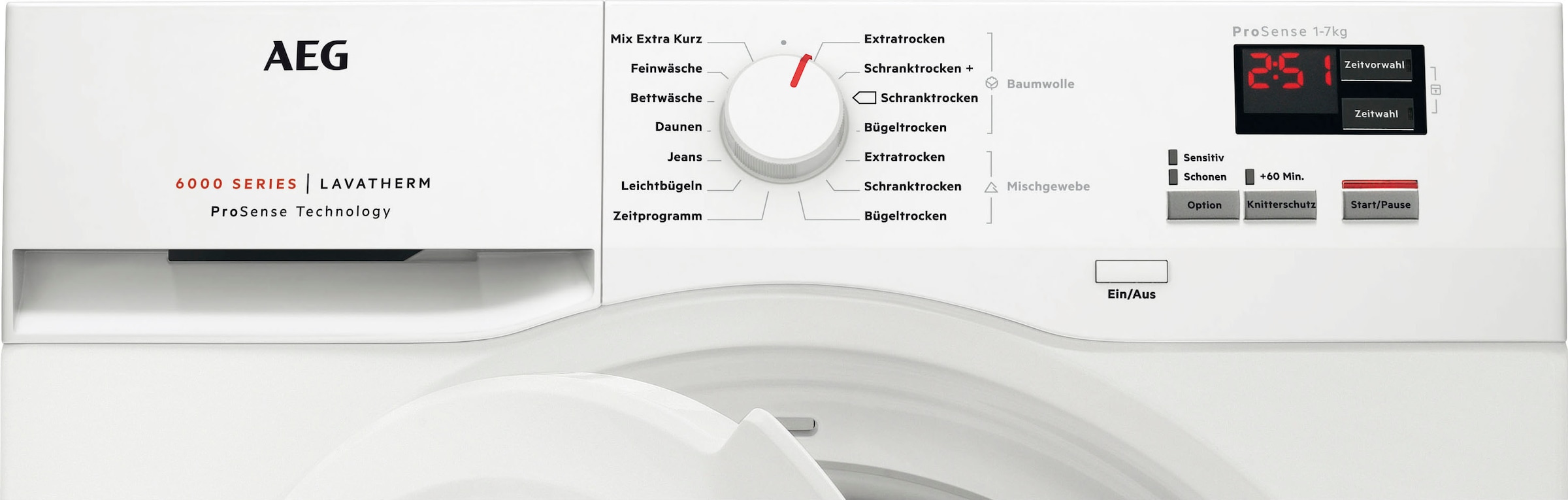 AEG Kondenstrockner »T6DB40370«, 6000, 7 kg, ProSense® Mengenautomatik - Spart Energie und Trockenzeit