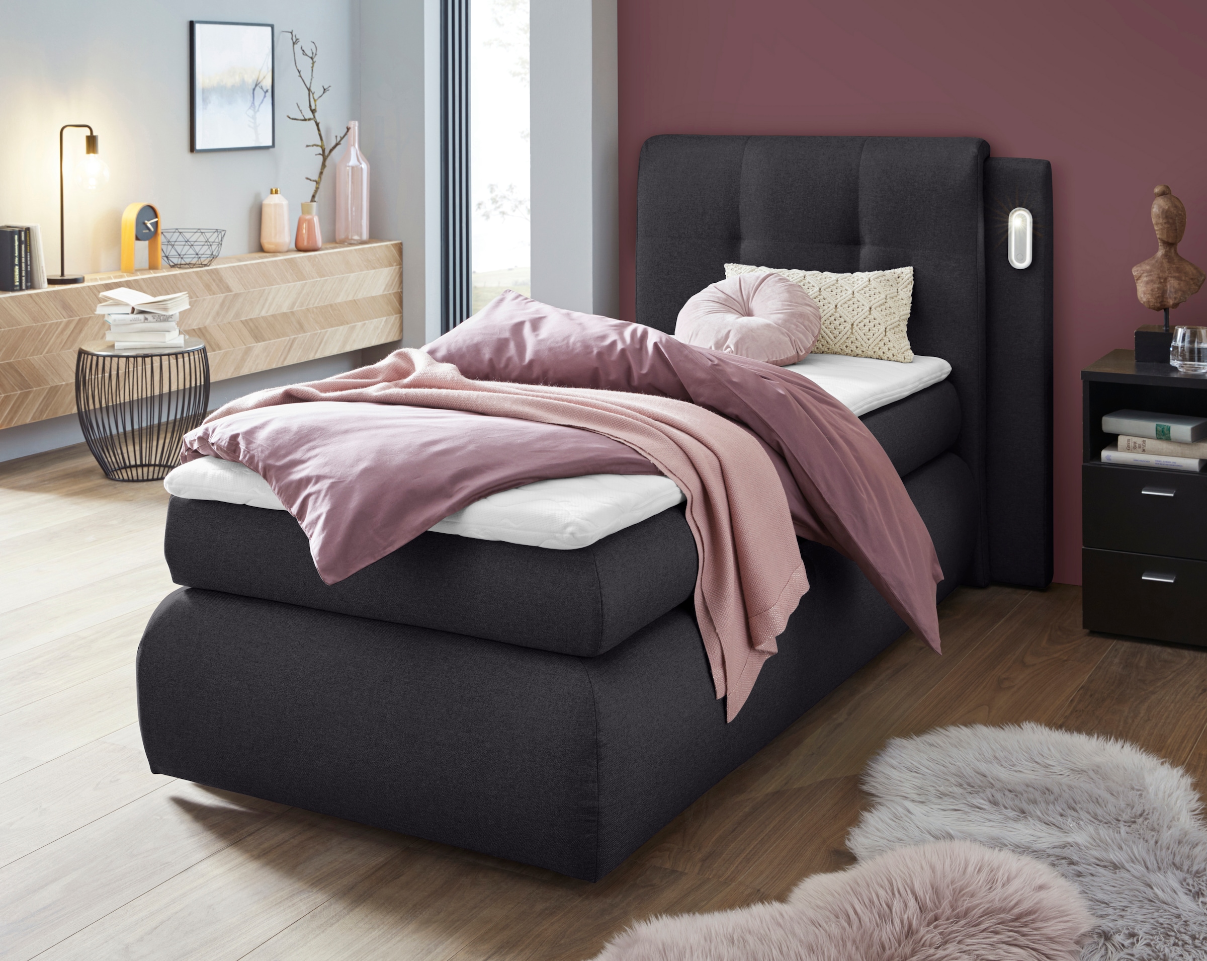 Bild von COLLECTION AB Boxspringbett »Borna«, inklusive Bettkasten, LED-Beleuchtung und Topper