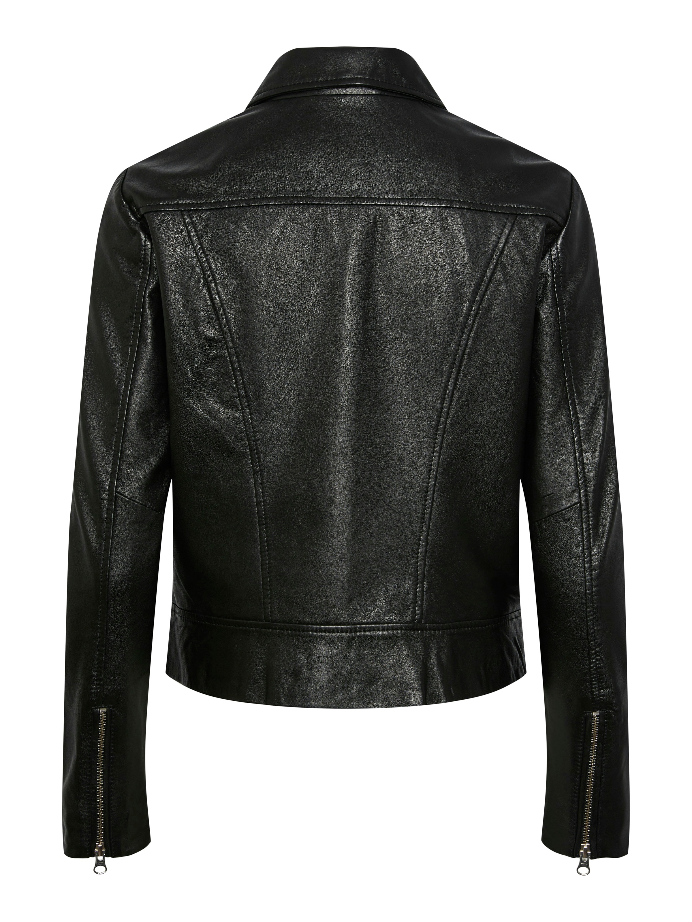 pieces Lederjacke »PCSUSSE LEATHER JACKET NOOS«, aus weichem Lammleder