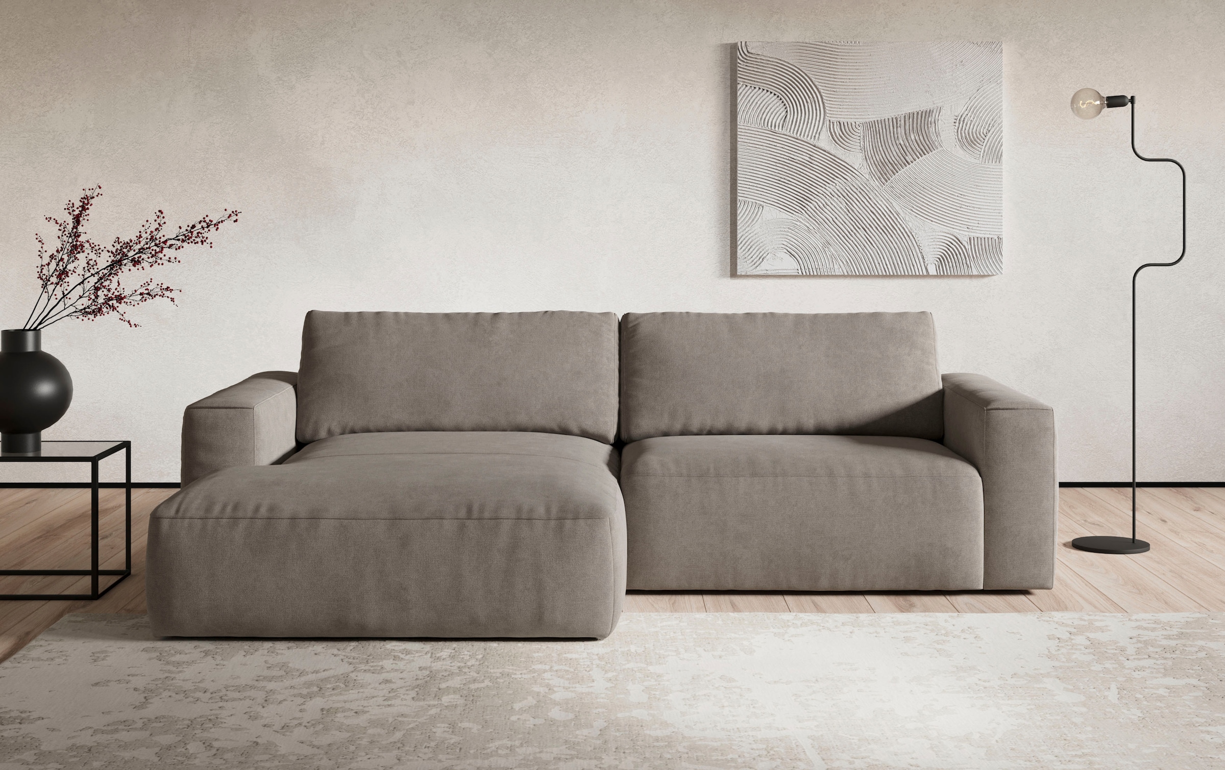 COTTA Ecksofa »Lasso L-Form, XL-Sofa«, mit breiter Recamiere im trendigen C günstig online kaufen