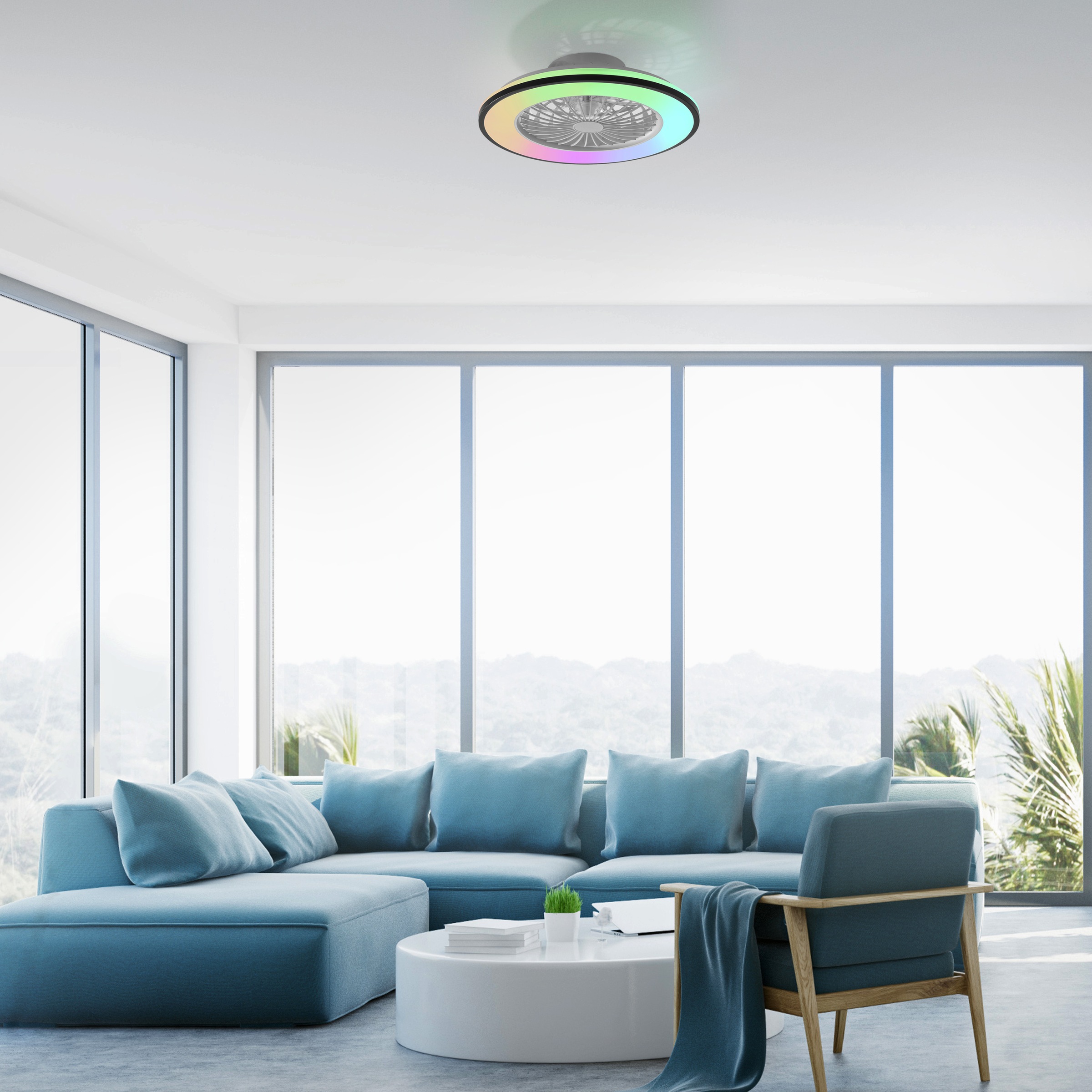 JUST LIGHT LED Deckenleuchte »LENO« LED-Board 1 Stk. RGB Ventilatorfunktion, CCT-RGB, Memoryfunktion, getrennt schaltbar