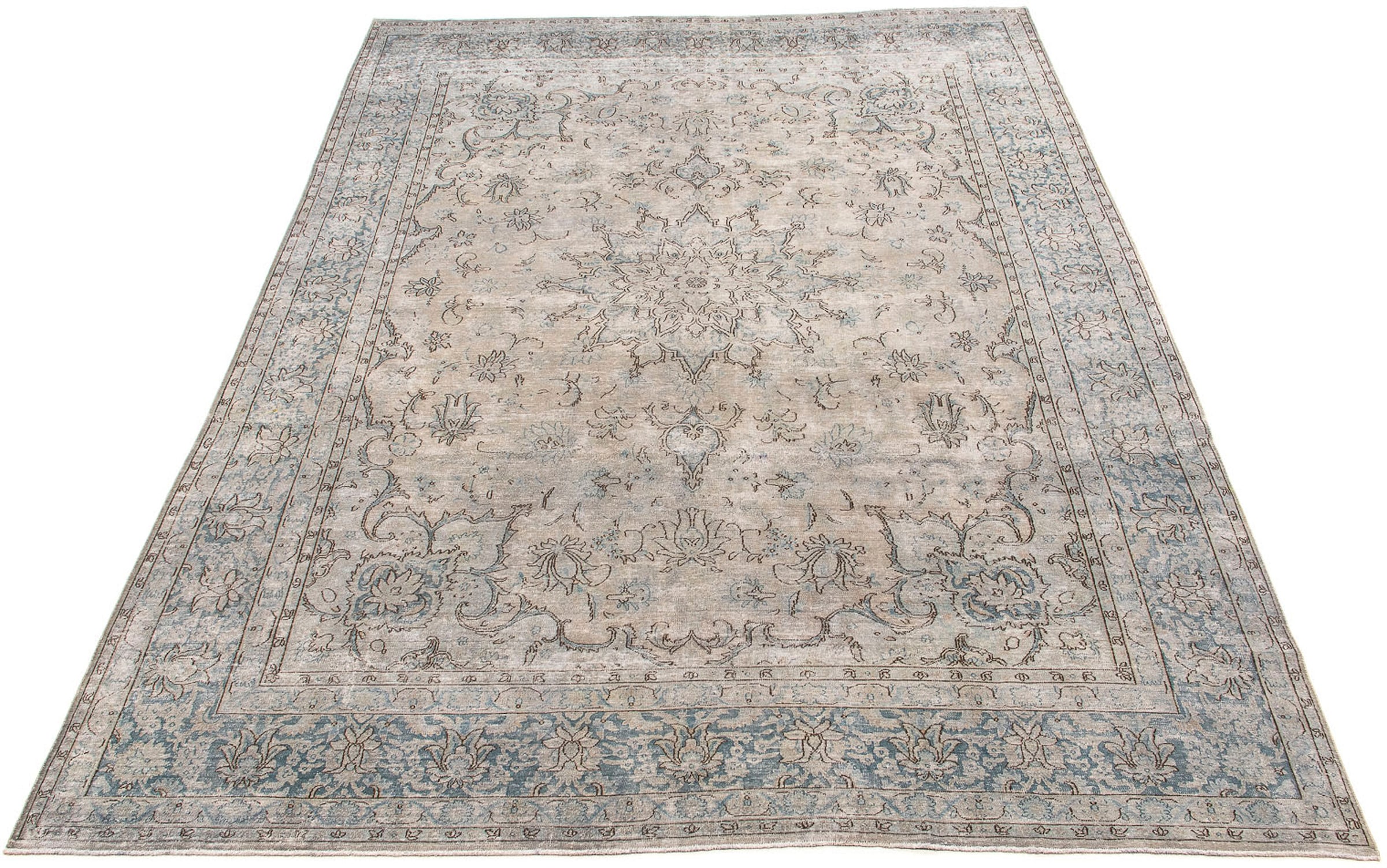 morgenland Teppich »Vintage - 389 x 290 cm - grau«, rechteckig, 8 mm Höhe, günstig online kaufen